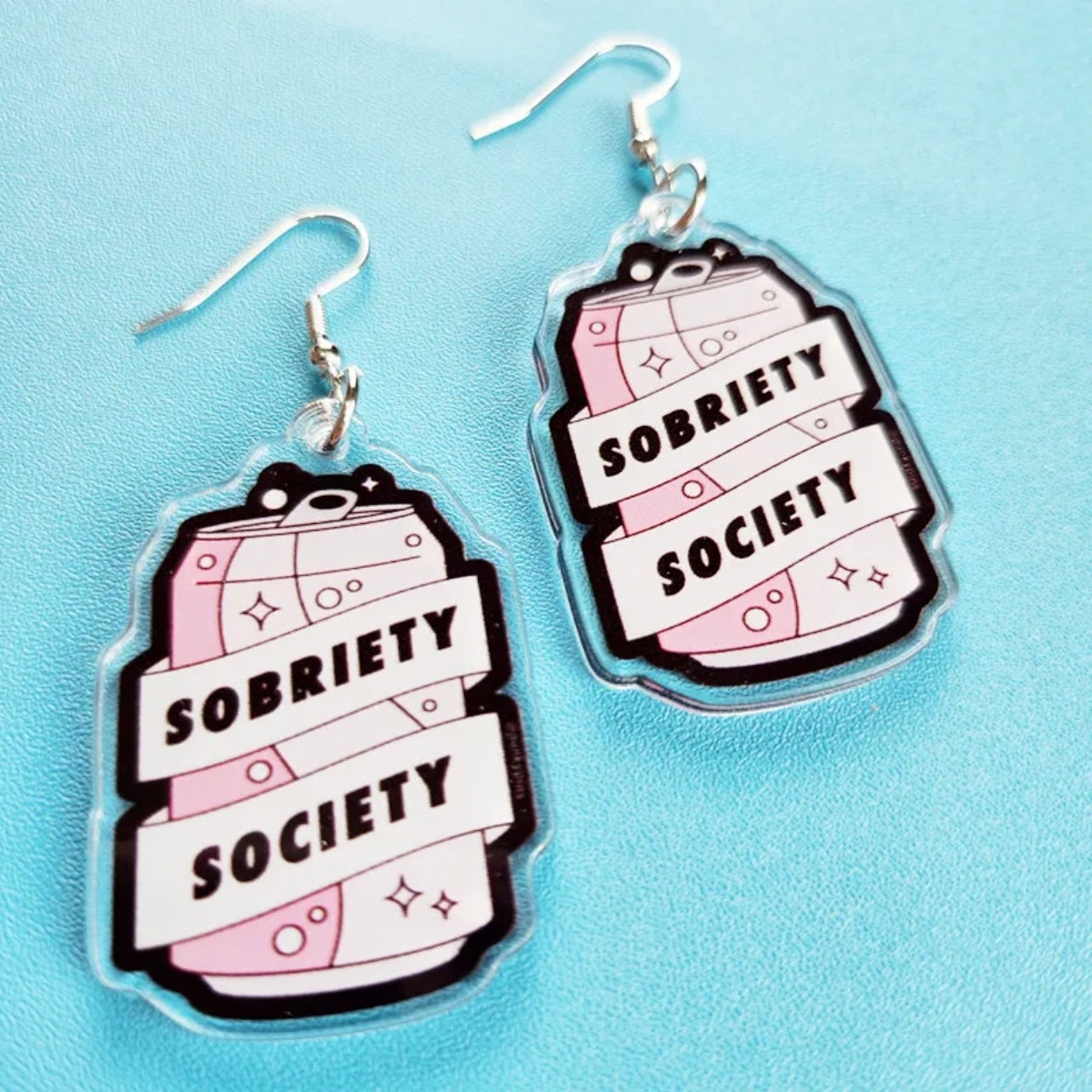 Sobriety Society Earrings - Sober Earrings, Sober Accessories, Handmade Earrings, Mocktail Gift, Alcoholics Anonymous, AA Gift