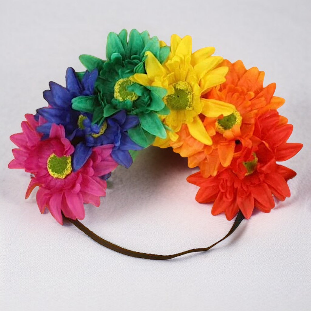 Rainbow Flower Headband - Colorful Floral Headpiece - Rhythms of Grace Creative
