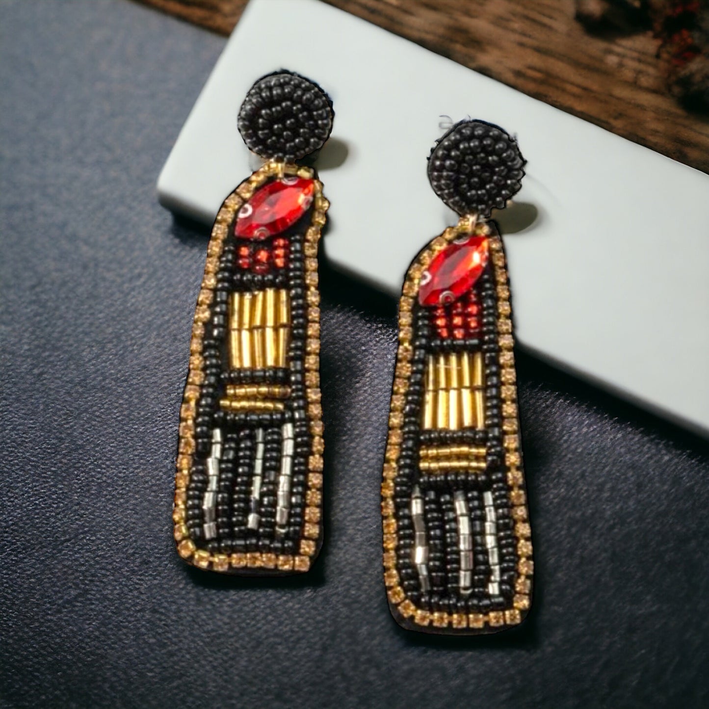 Red Lipstick Earrings - Bold, Beautiful, and Beaded! - Rhythms of Grace Creative