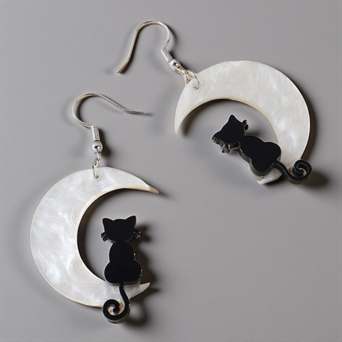 Bewitching Black Cat & Moon Earrings – Enchant Your Halloween Style! - Rhythms of Grace Creative