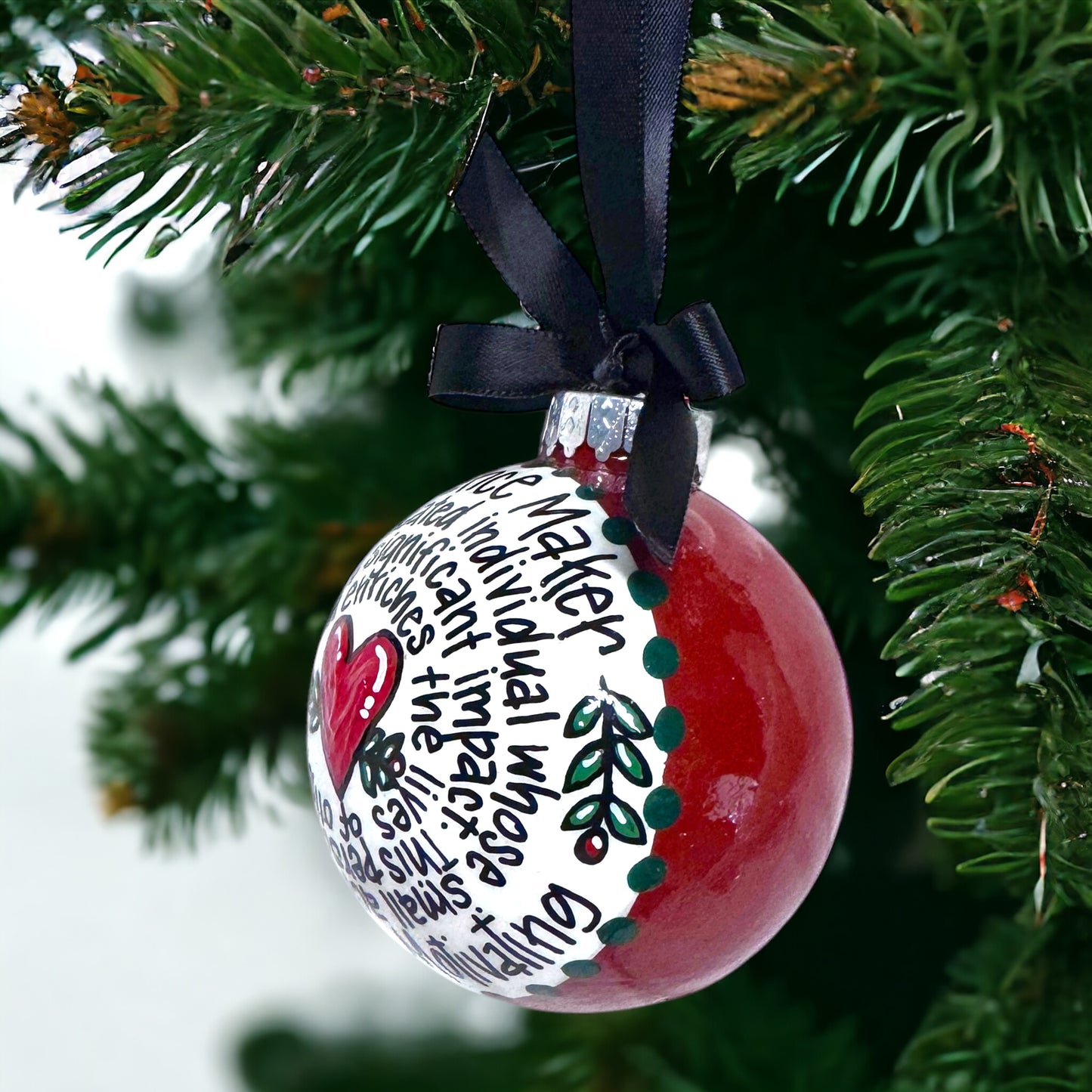 Difference Maker Christmas Ornament – Hand-Painted Acrylic Gift for Inspiration & Motivation!