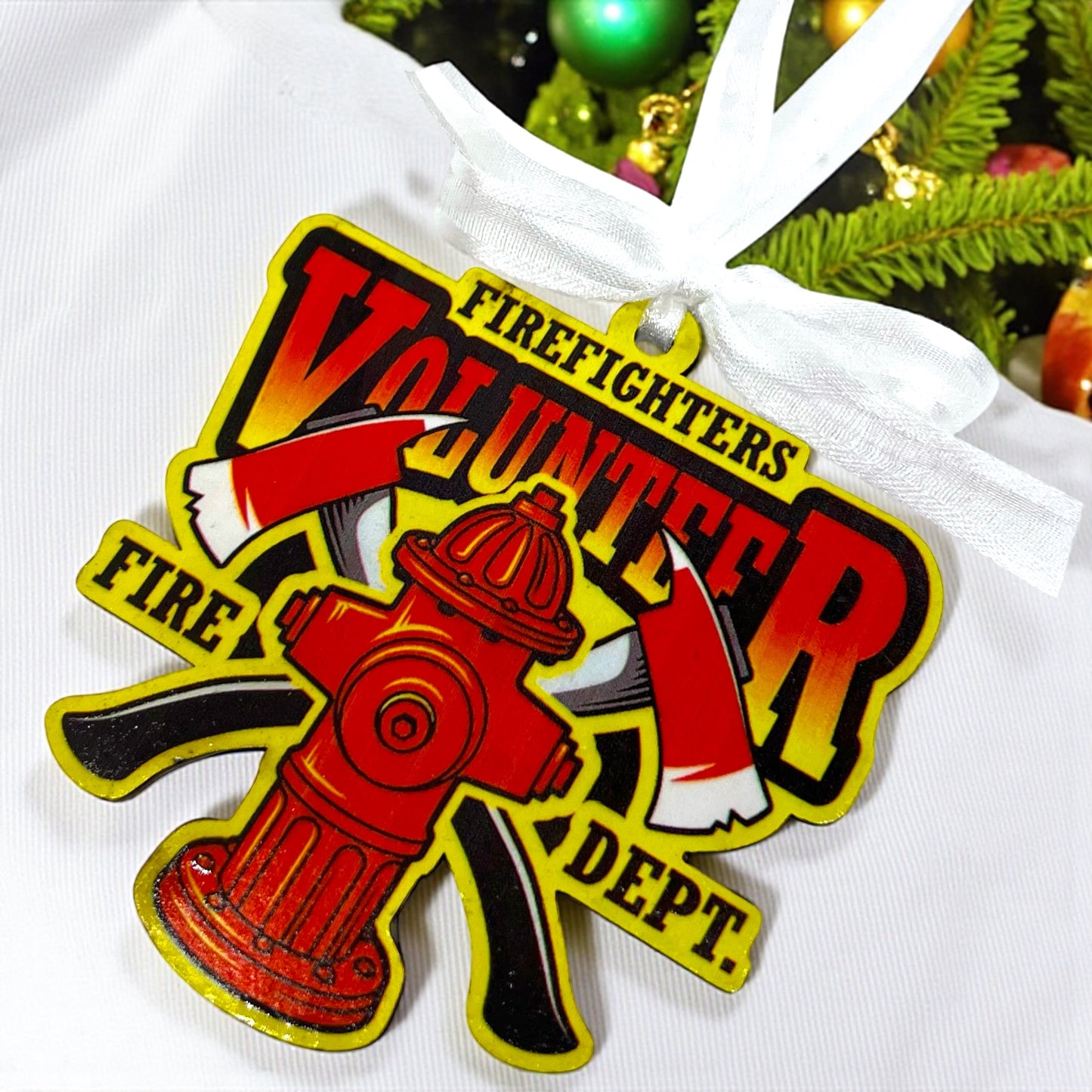 Firefighters Volunteer - Fire Dept Sublimation Ornament
Ignite Your Holiday Spirit!