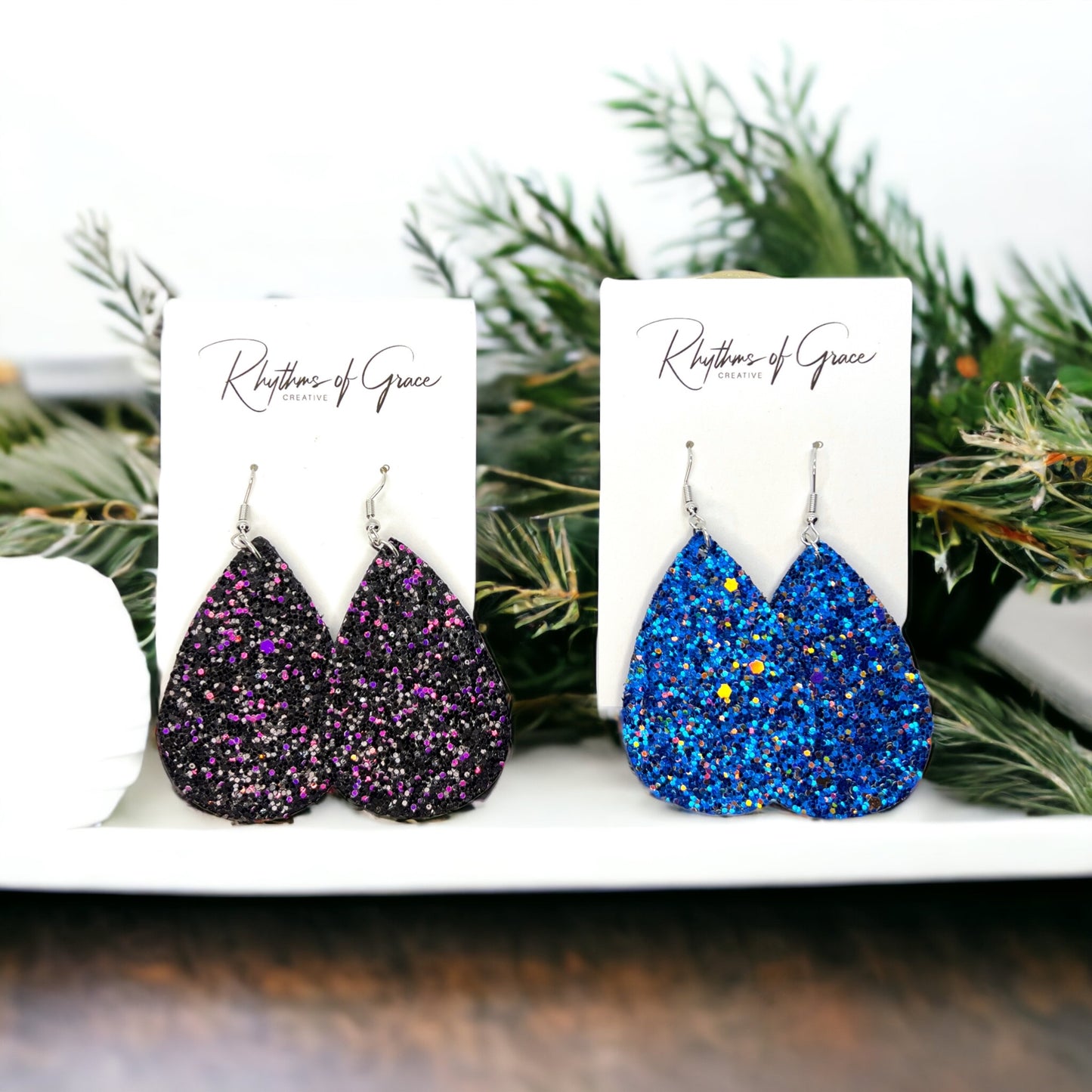 Sparkle & Shine: Glitter Teardrop Dangle Earrings ✨
