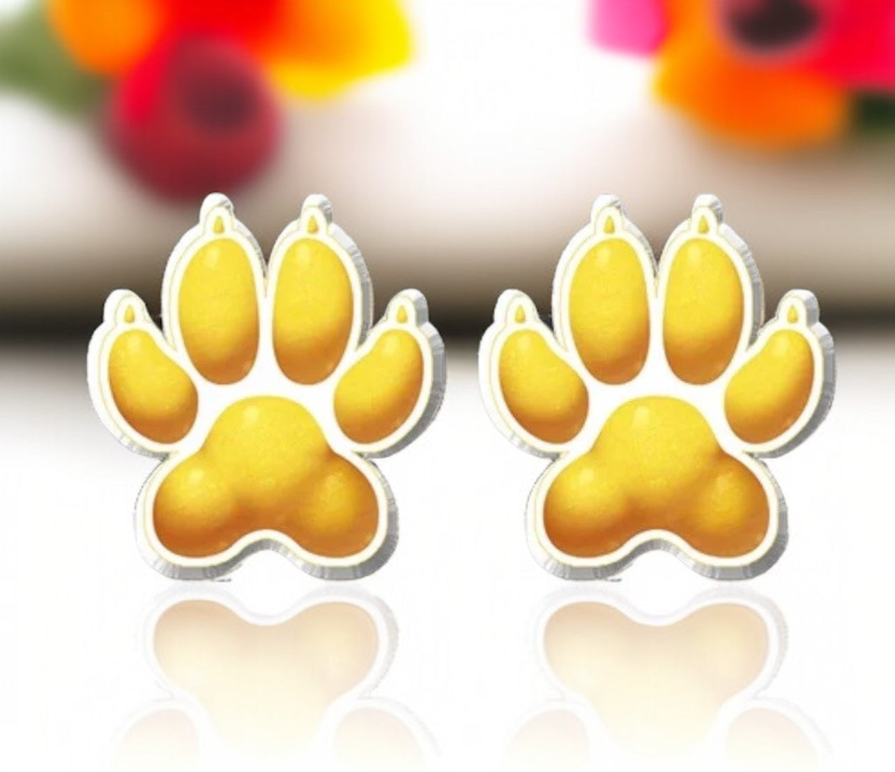 Vibrant Paw Print Studs – A Pawfect Gift! 🐾 10 Colors Available!
