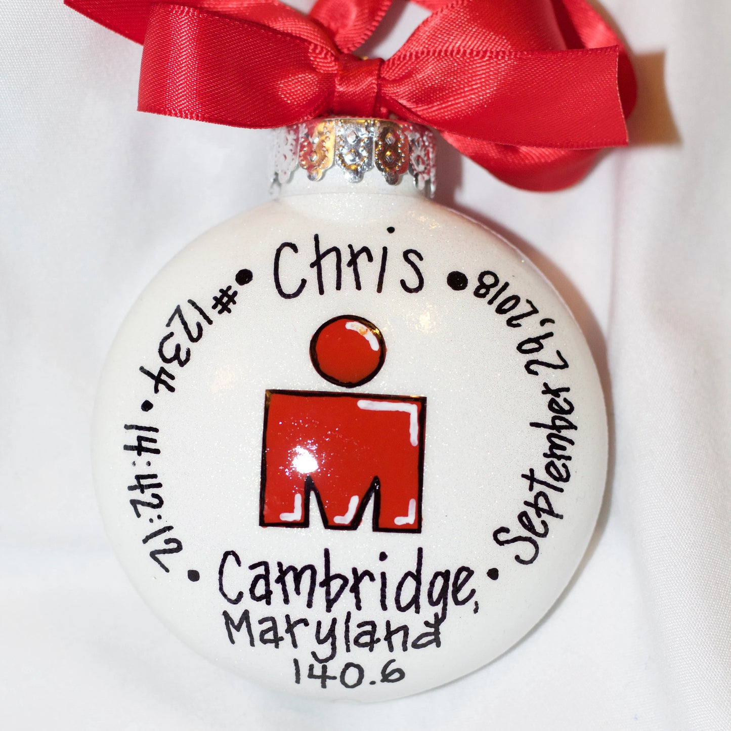 Custom Hand-Painted Triathlon Ornament - Personalized Runner Holiday Decoration