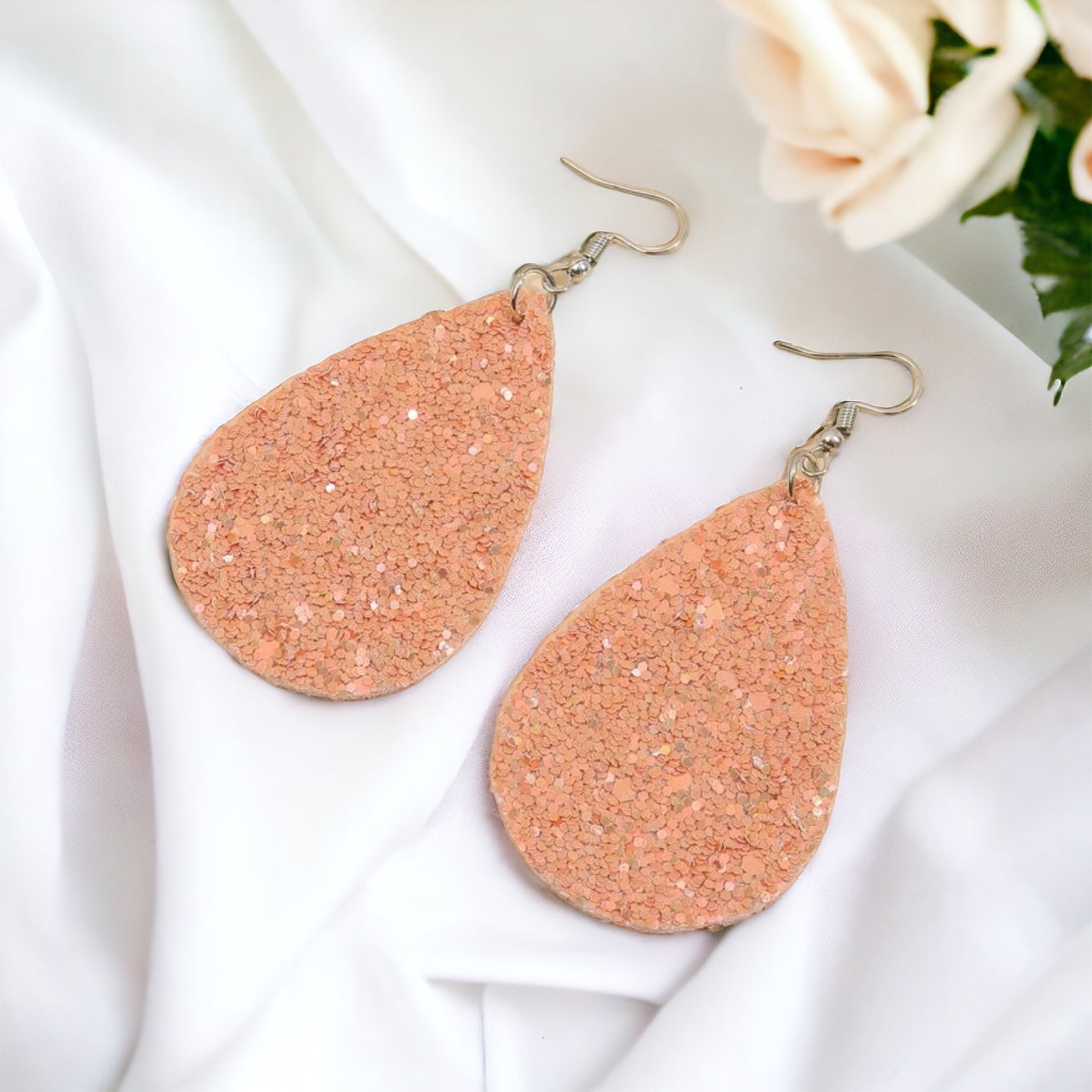 Sparkle & Shine: Glitter Teardrop Dangle Earrings ✨