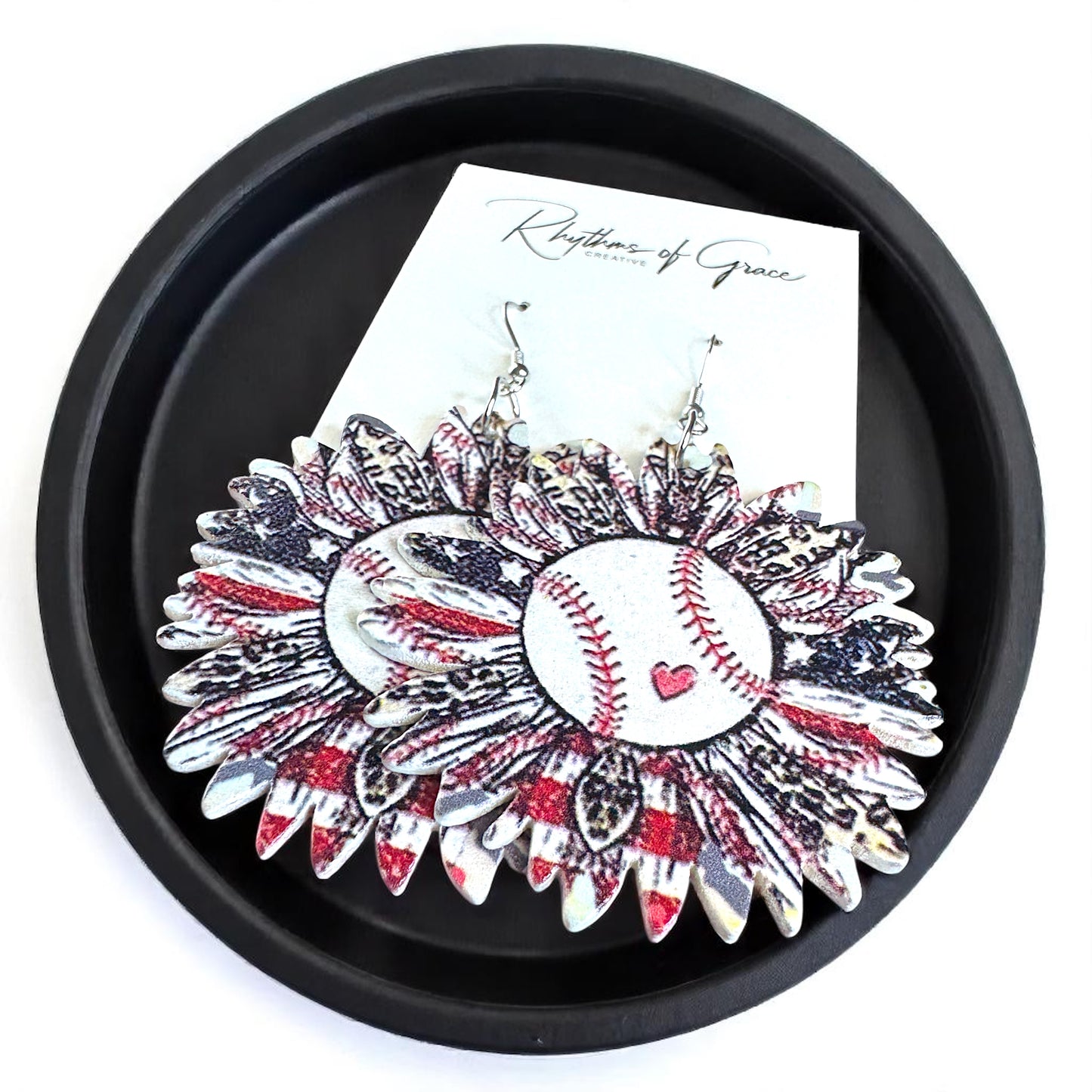 Swing for Style: Unique American Baseball Dangle Earrings!