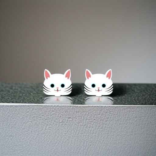 Purr-fectly Charming White Cat Stud Earrings 🐈