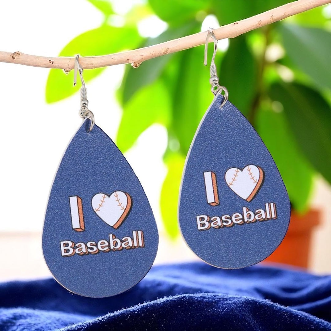 Hit a Style Home Run with Our "I ❤️ Baseball" Dangle Earrings!