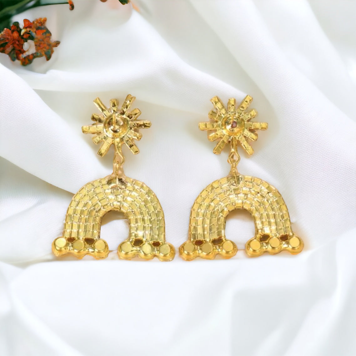 Sparkle with Style: Rhinestone Rainbow Earrings!