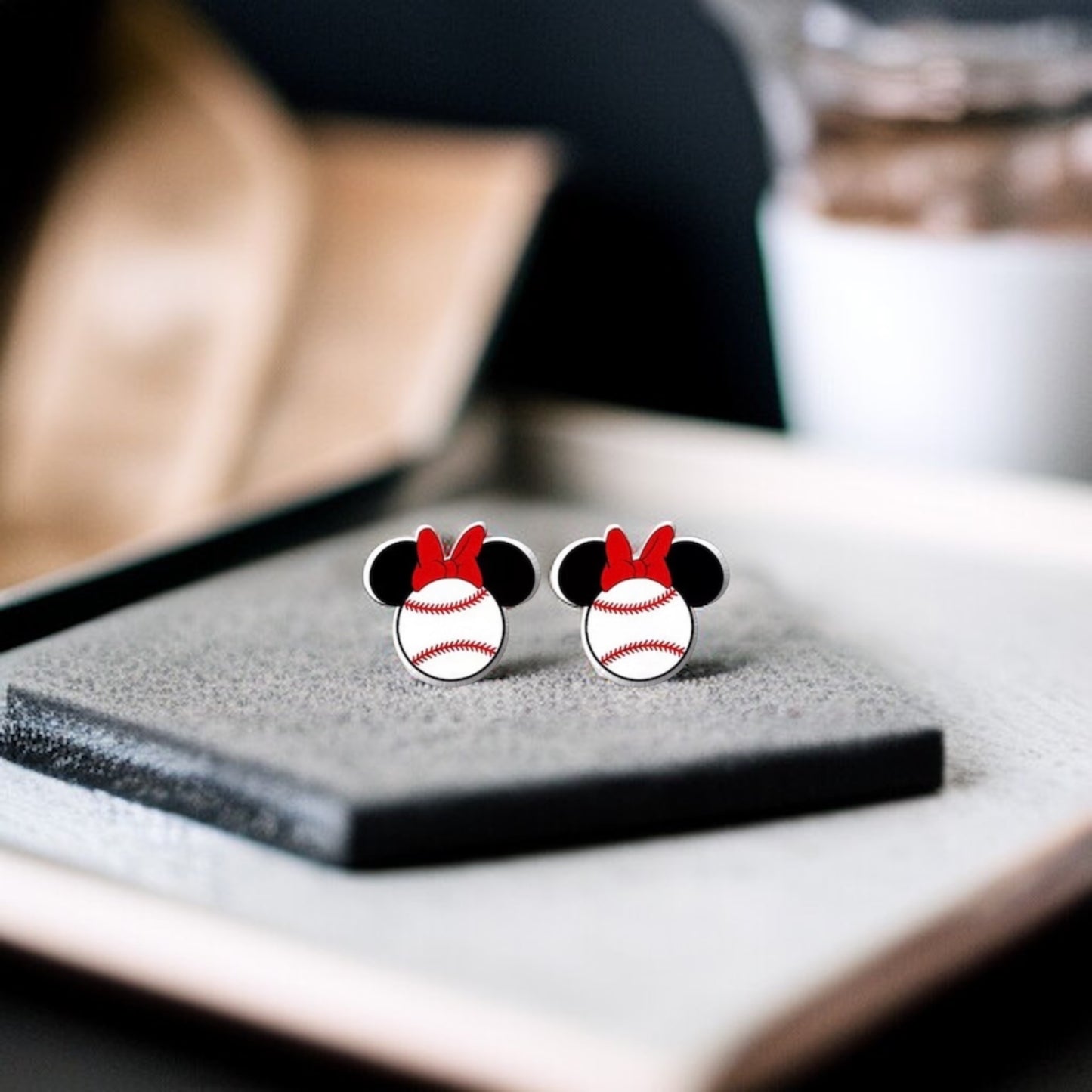 Mouse Ears Sports Stud Earrings: Jewelry for Athletes and Theme Park Lovers!
