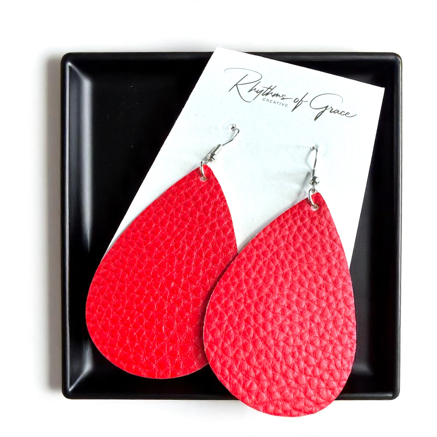 Teardrop Dream Earrings: Colorful Faux Leather Dangles for Every Occasion!