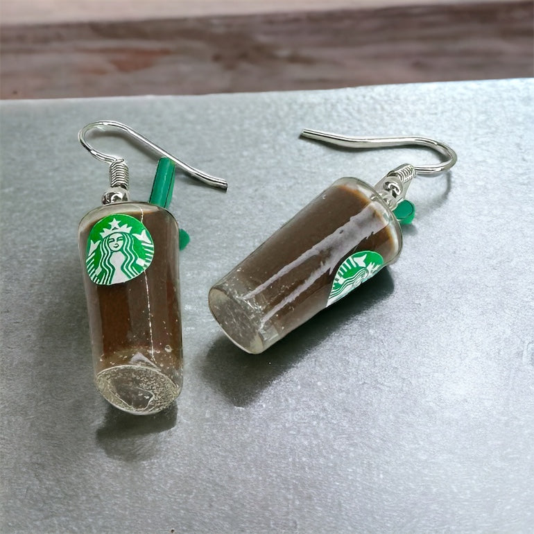 Iced Coffee Earrings - Caffeine Addict, Coffee Accessories, Cup of Coffee, Cold Brew, Teacher Earrings, Coffee Cup