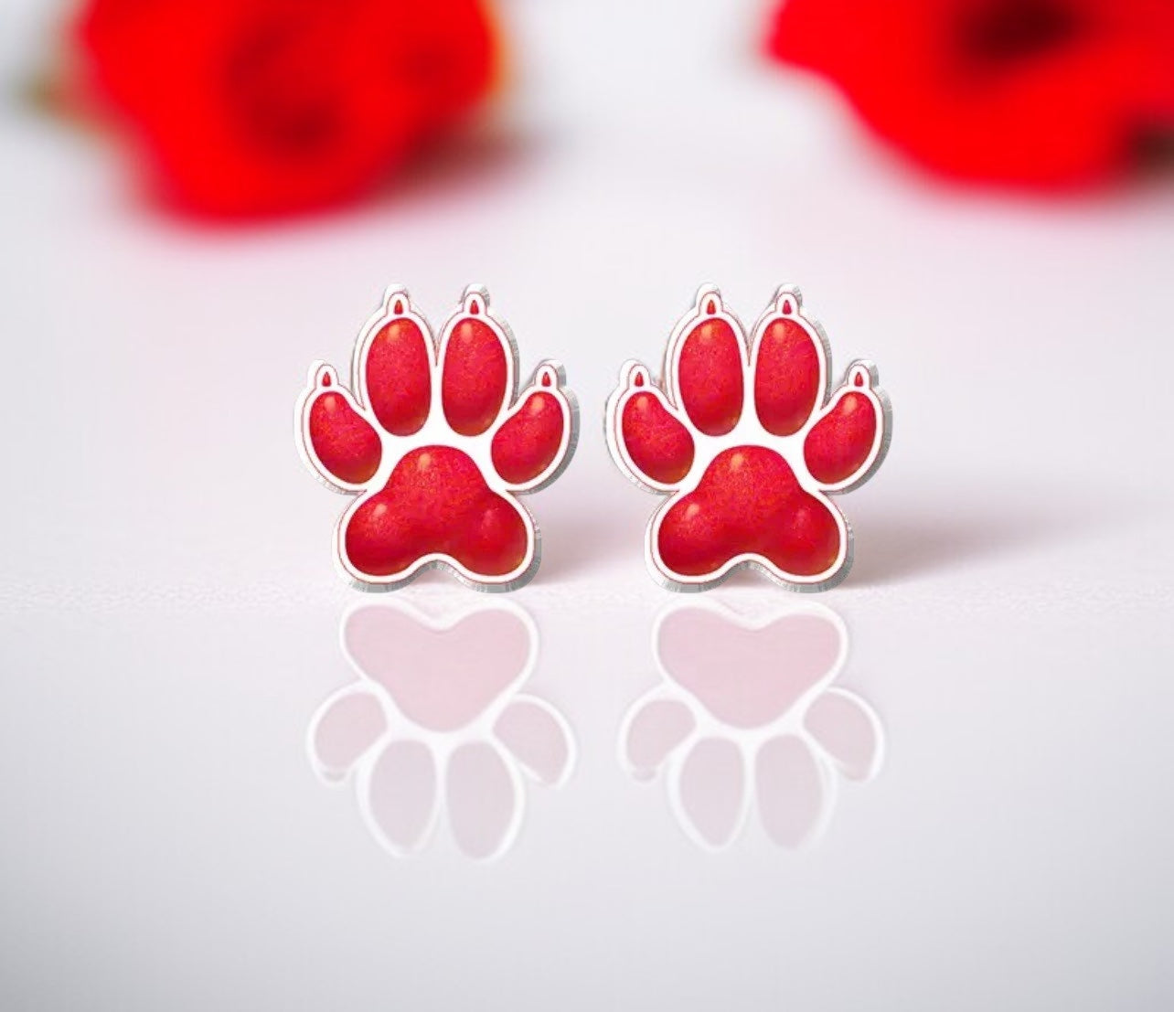 Vibrant Paw Print Studs – A Pawfect Gift! 🐾 10 Colors Available!