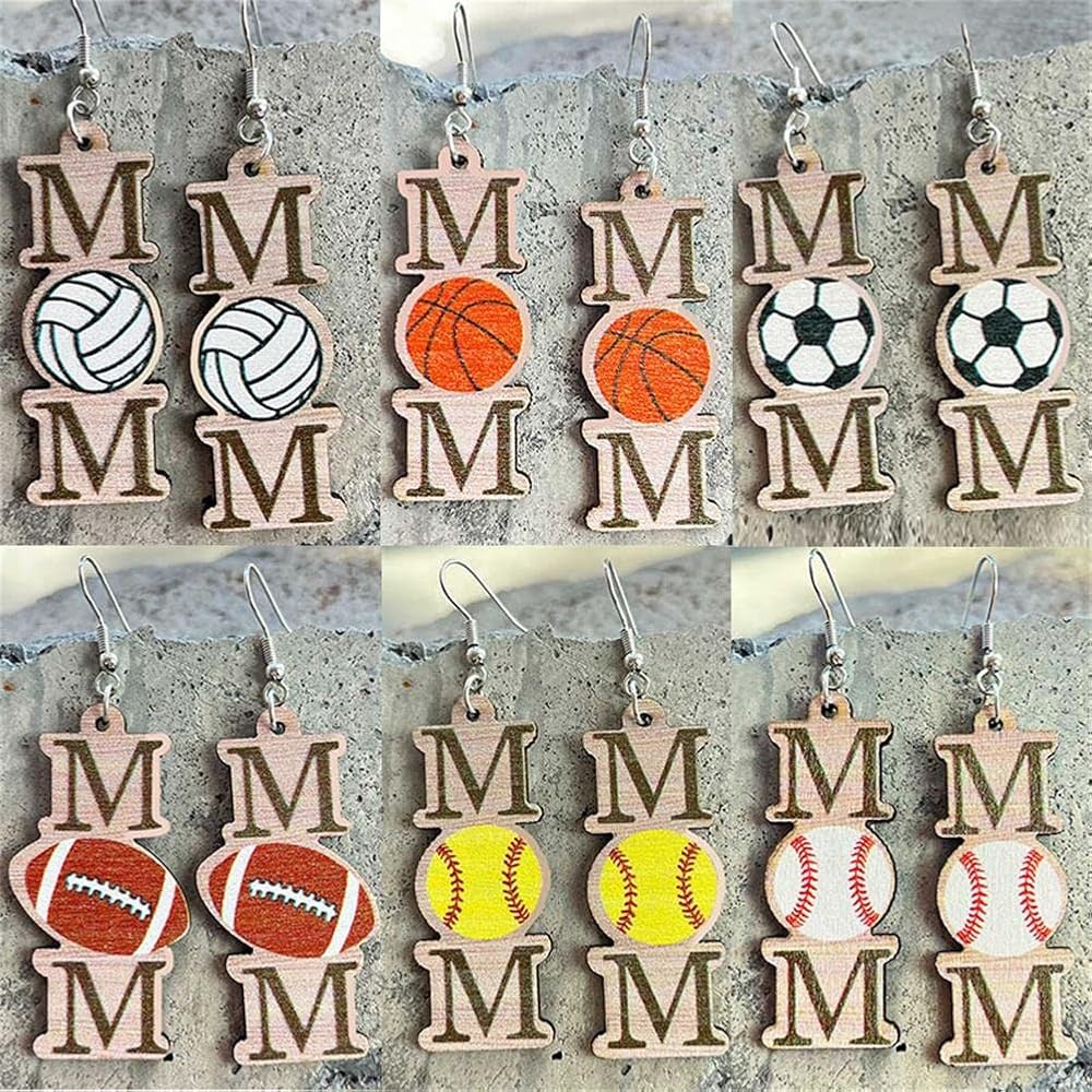 Score Style Points: Fun Sports Mom Dangle Earrings!