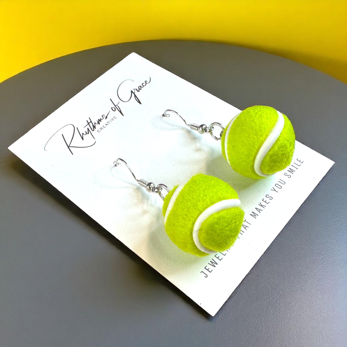 Game, Set, Match: Tennis Ball Earrings – Serve Up Style!