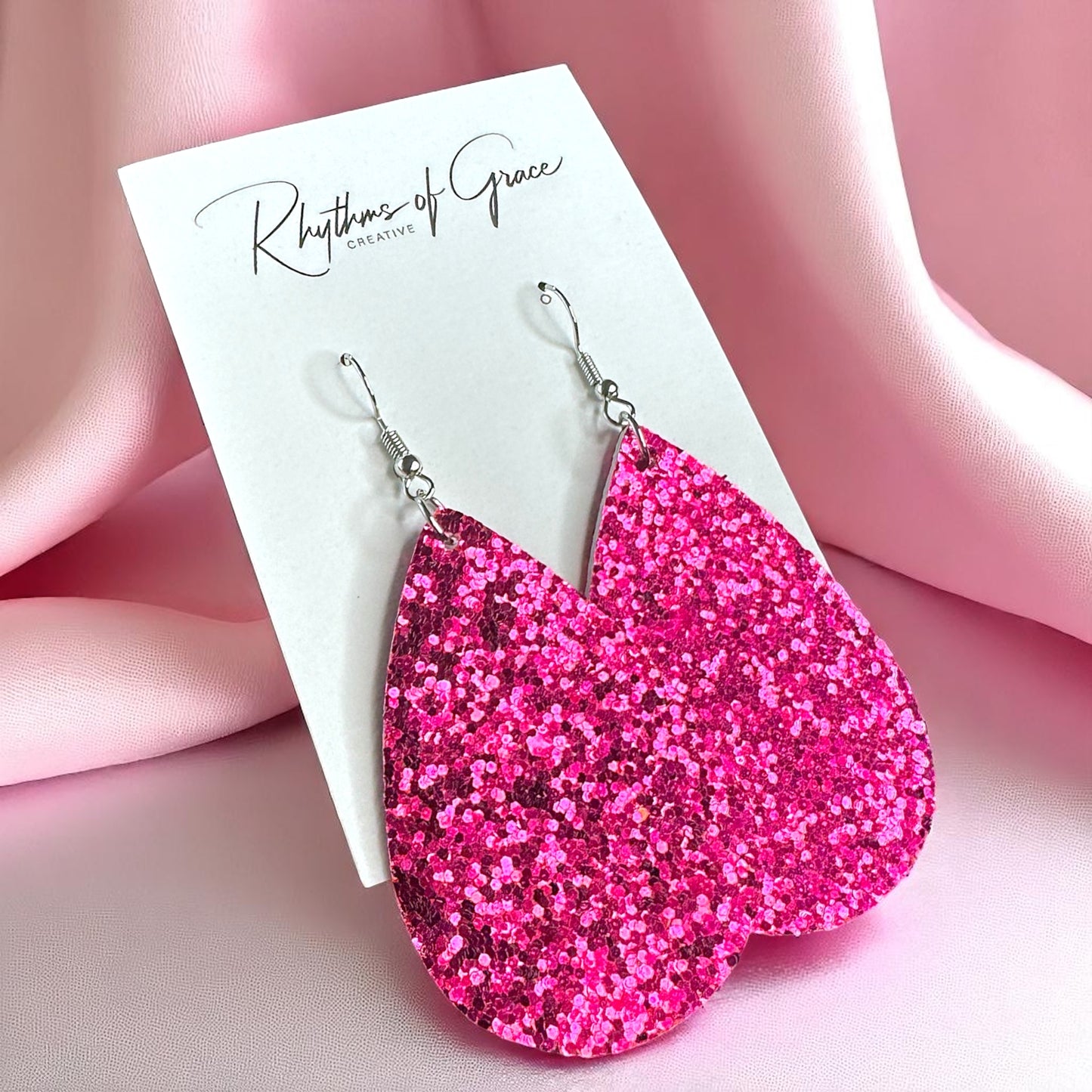 Sparkle & Shine: Glitter Teardrop Dangle Earrings ✨ - Rhythms of Grace Creative