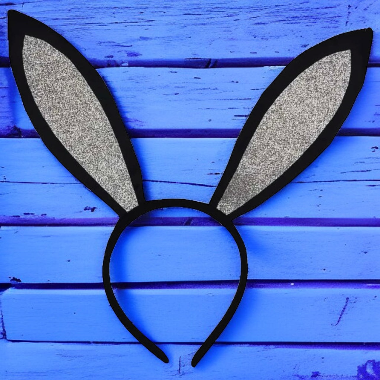Bunny Bliss: Black and Silver Bunny Ears Headband for Playful Adventures! - Rhythms of Grace Creative