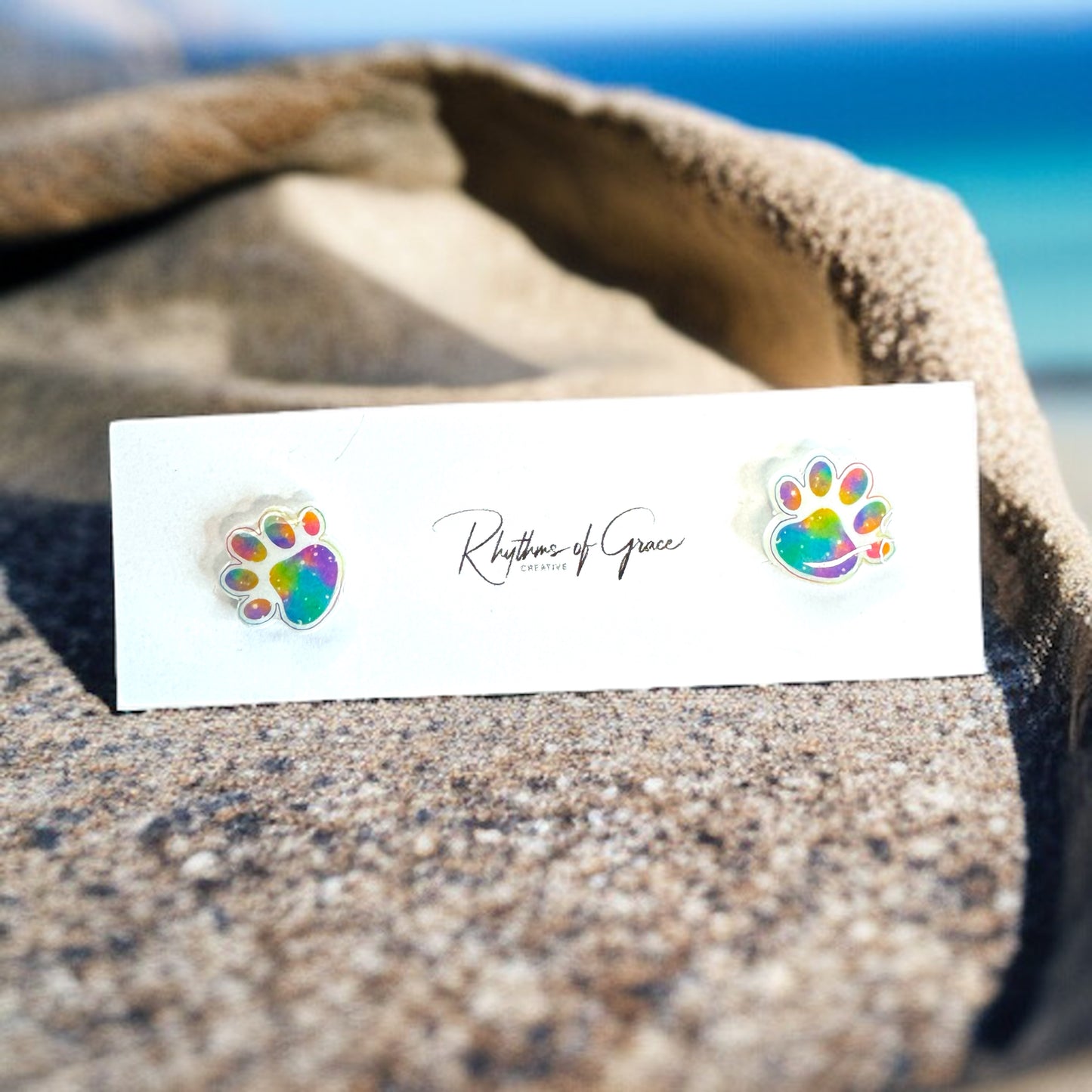 Paw-sitively Colorful Stud Earrings – Perfect Gift for Animal Lovers!