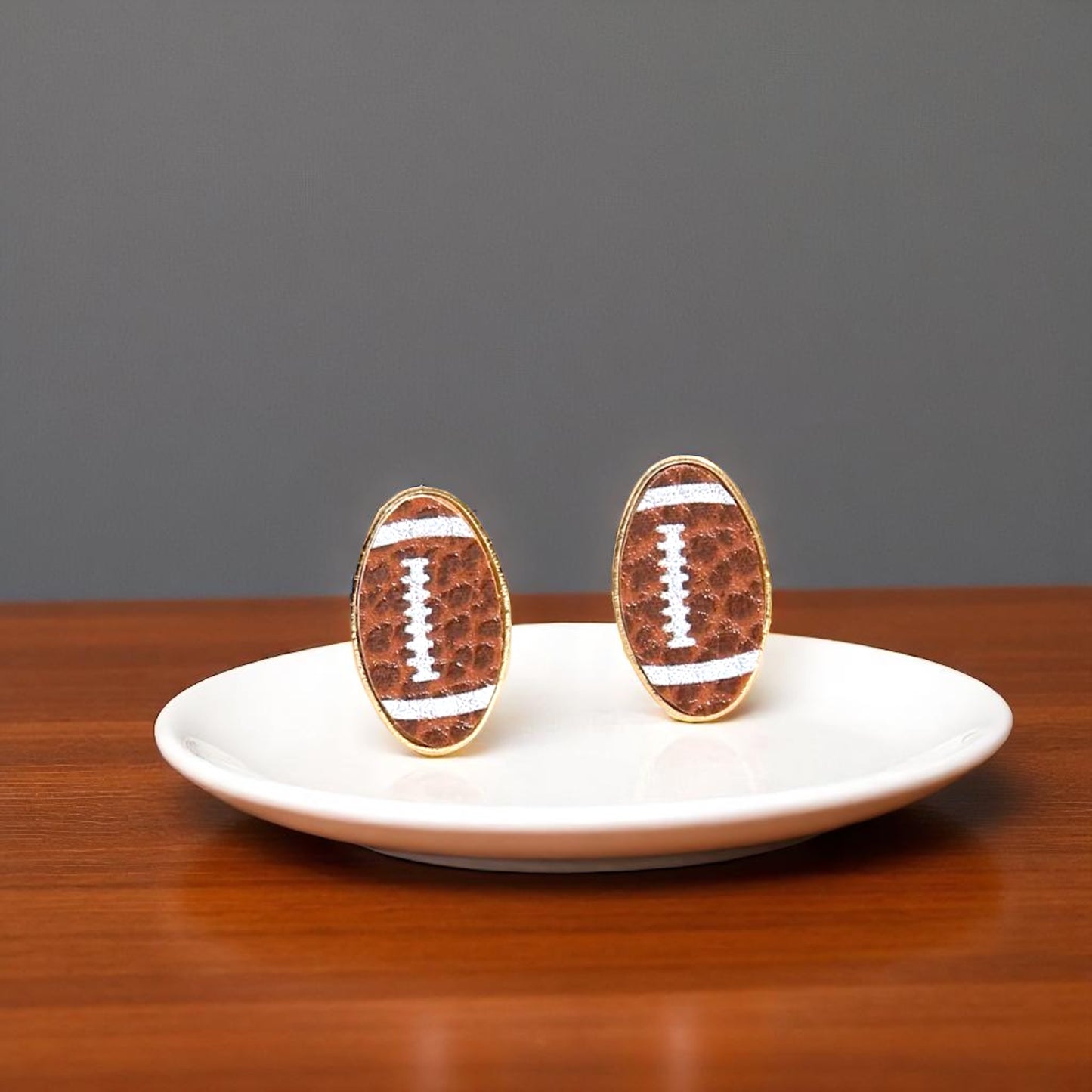 Touchdown Fashion: Adorable Football Stud Earrings