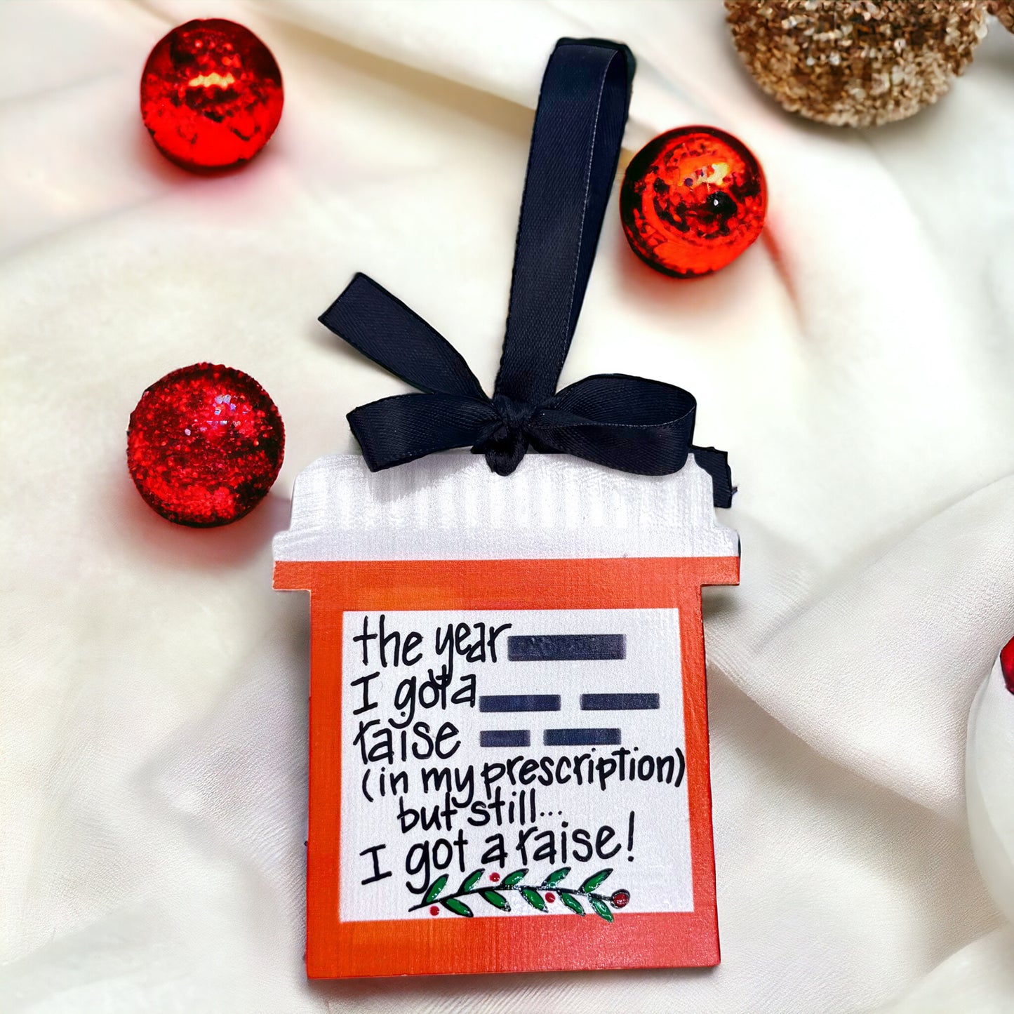 Handmade Prescription Bottle Christmas Ornament - Limited Edition!