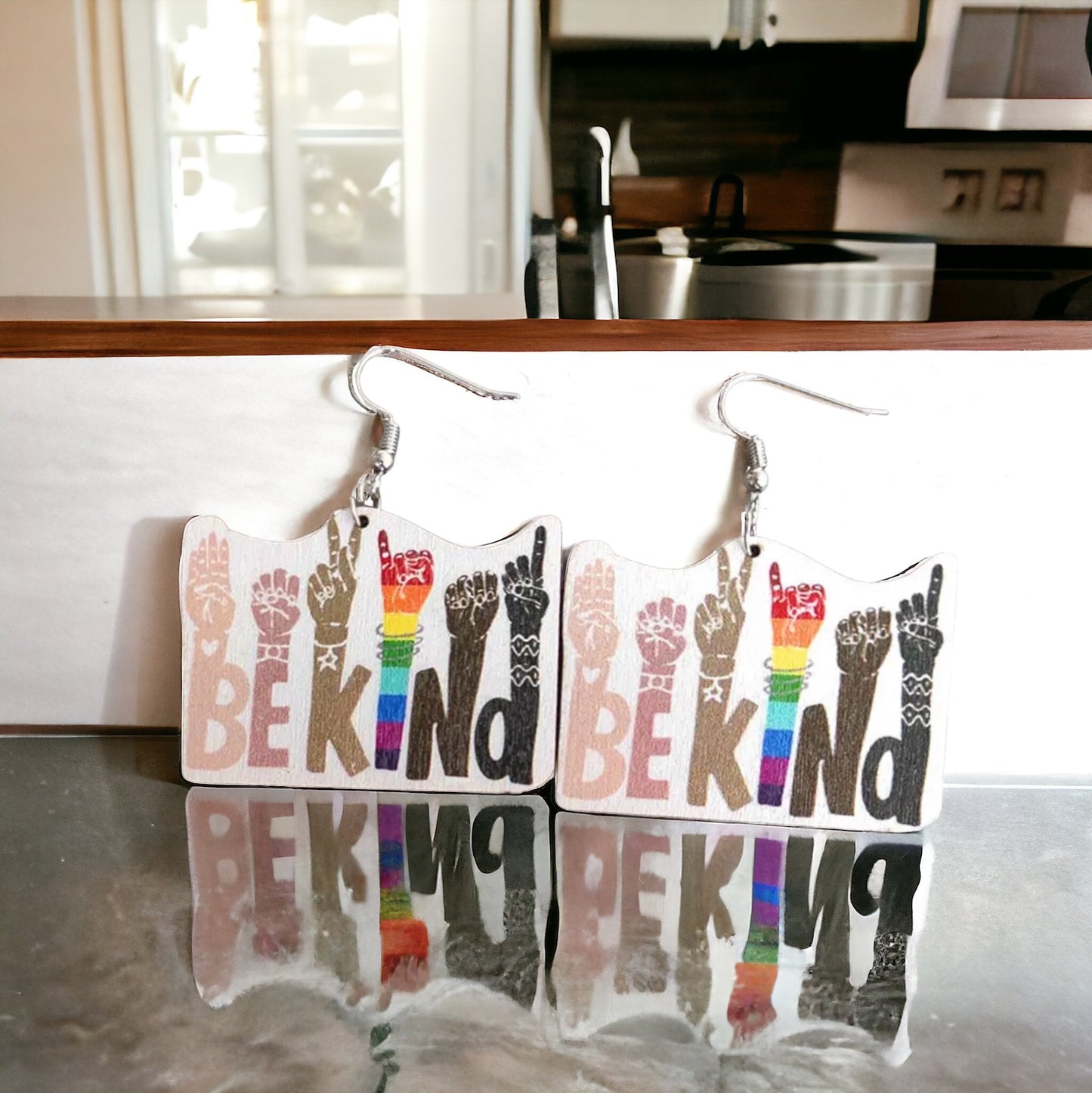 Be Kind Rainbow Earrings – Celebrate PRIDE and Diversity!