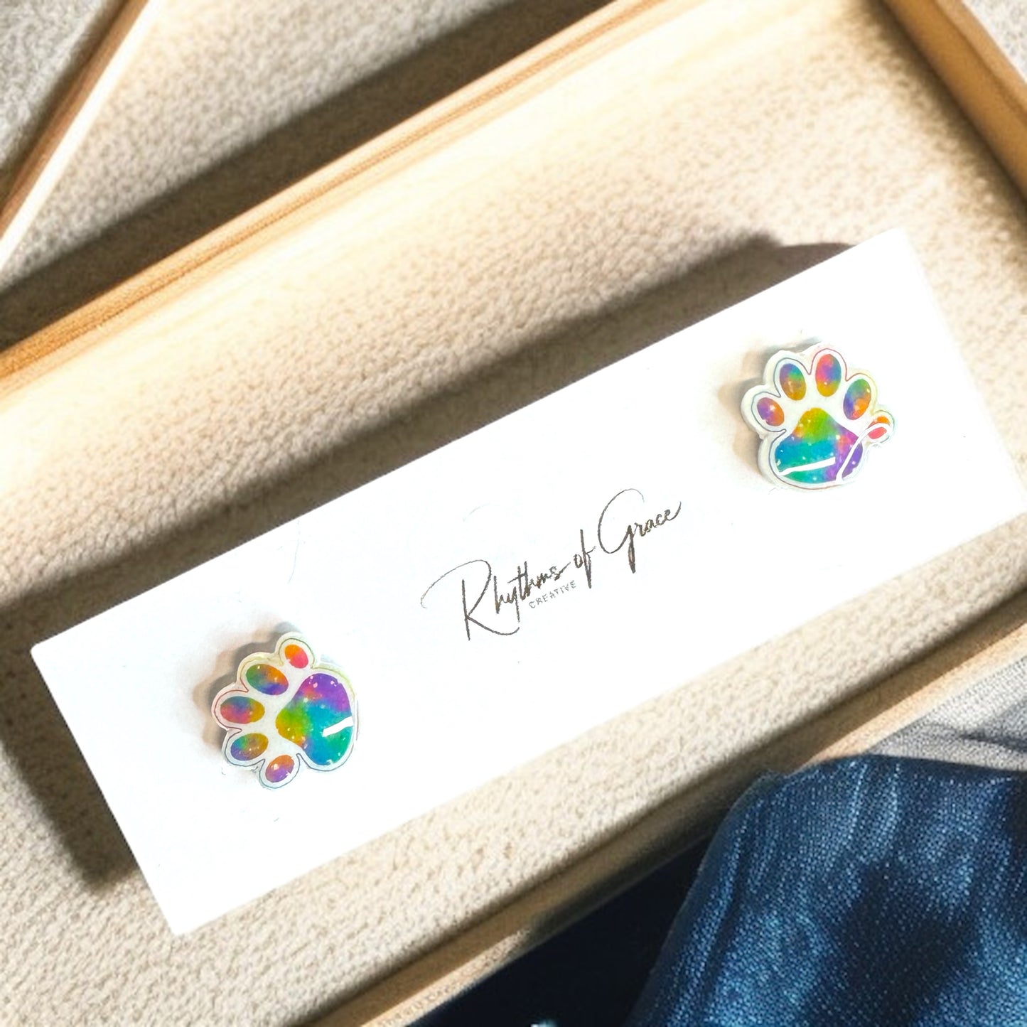 Paw-sitively Colorful Stud Earrings – Perfect Gift for Animal Lovers!