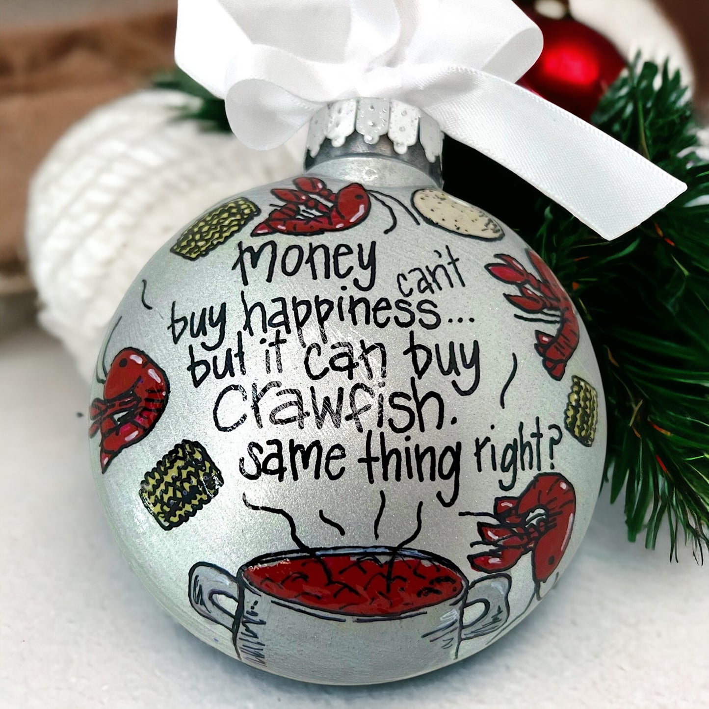 Cajun Christmas Cheer: Crawfish & Happiness Ornament! - Rhythms of Grace Creative