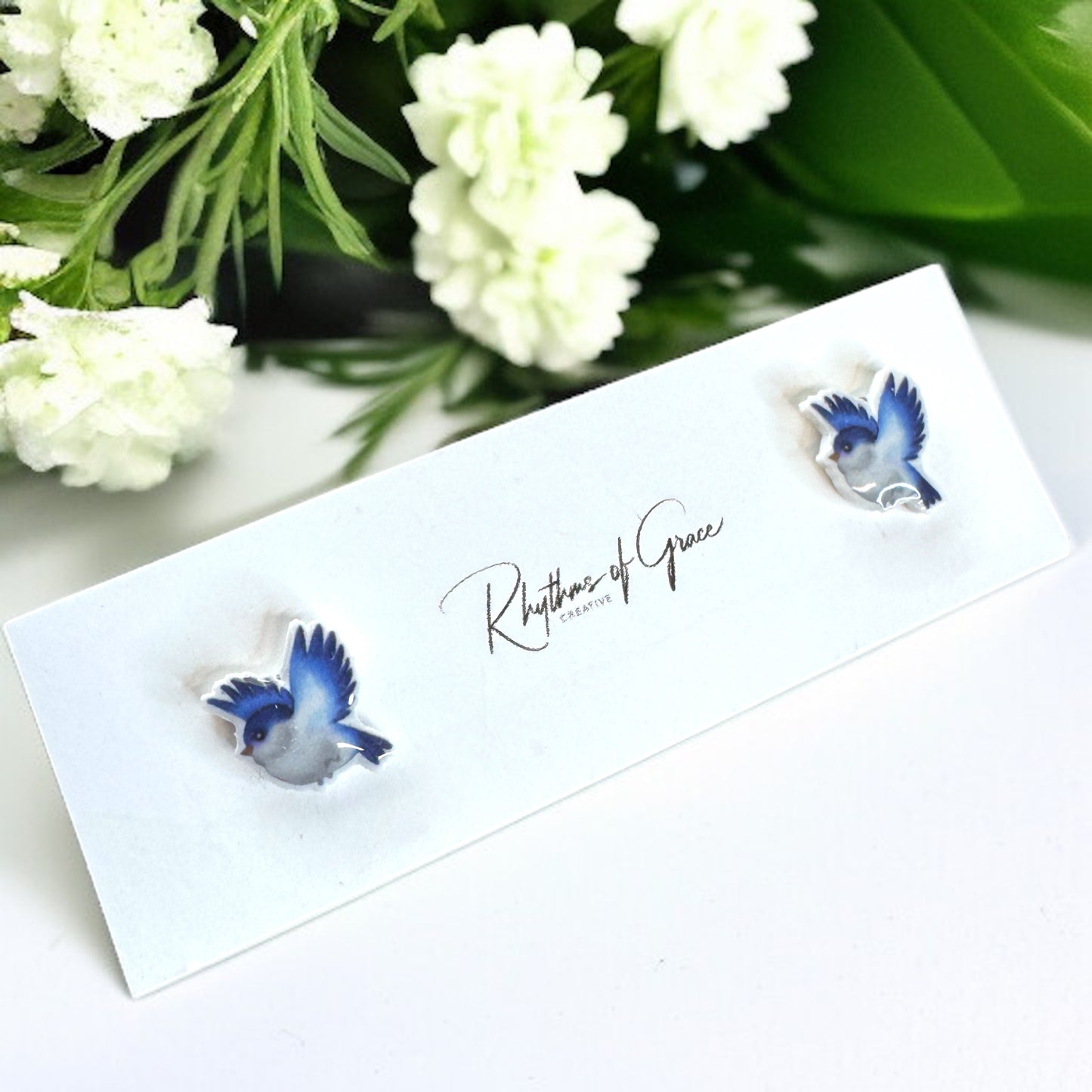 Spruce Up with Bluebird Bliss – Adorable Stud Earrings!