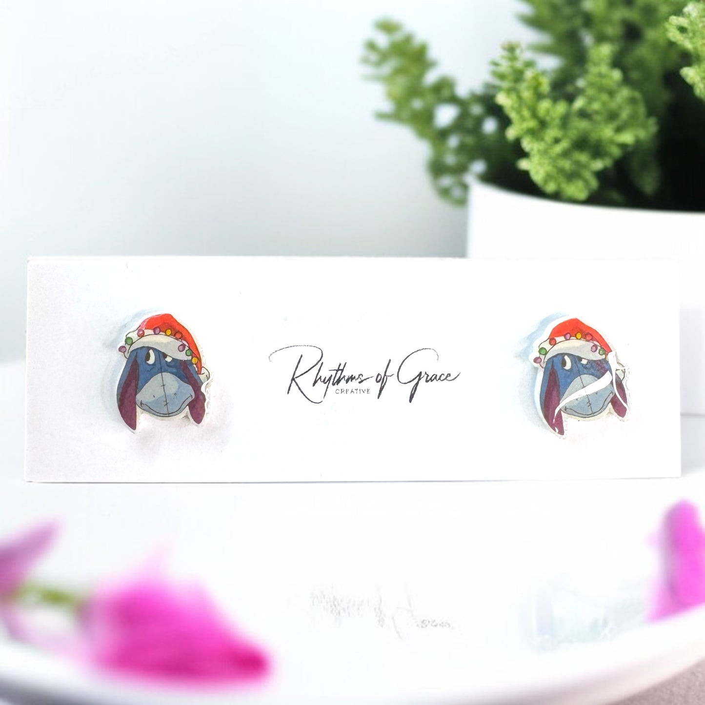 Festive Fun: Christmas Cartoon Ears Stud Earrings - Perfect for Holiday Cheer!