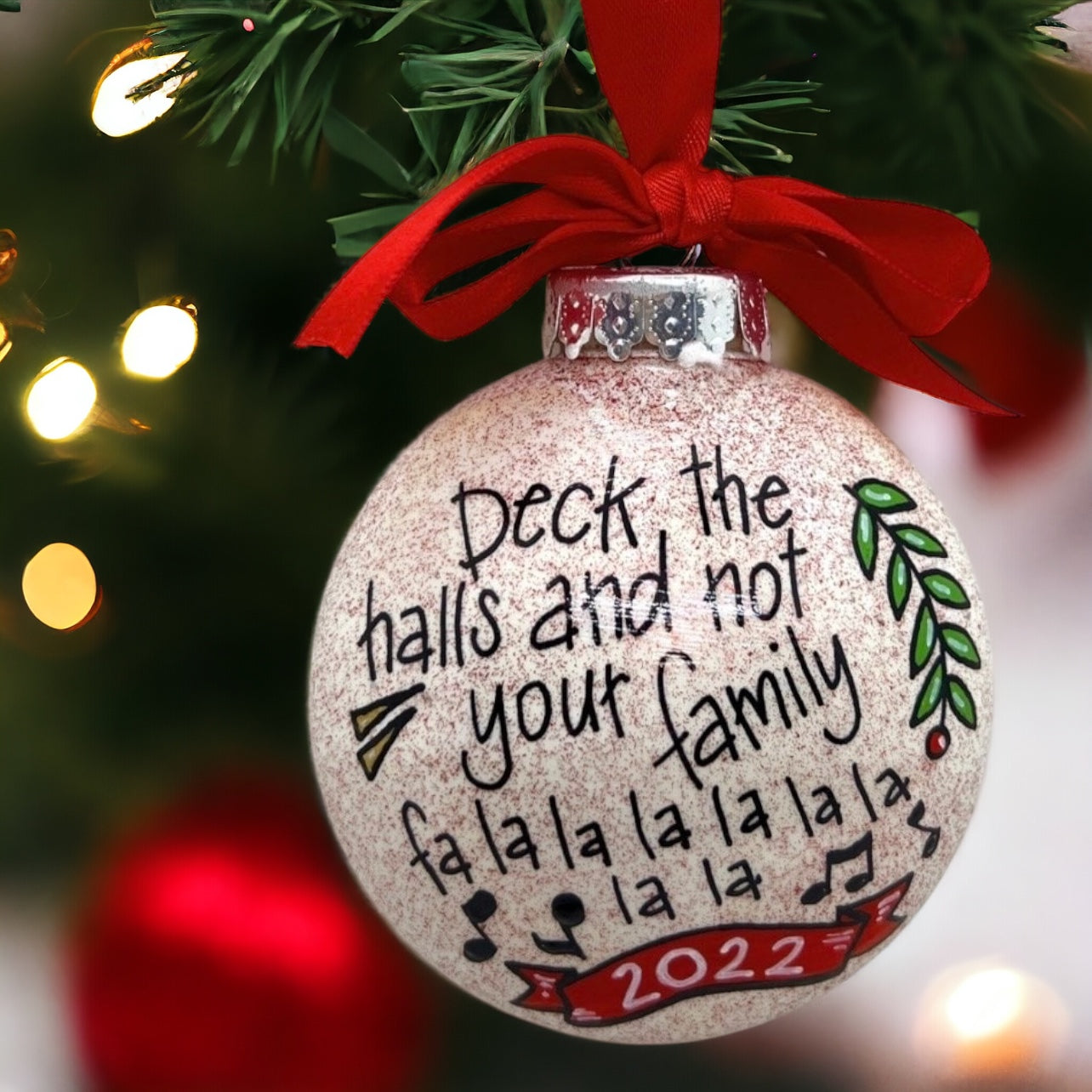 Christmas Ornament: Deck the Halls and Not Your Family – Fa La La La La - Rhythms of Grace Creative