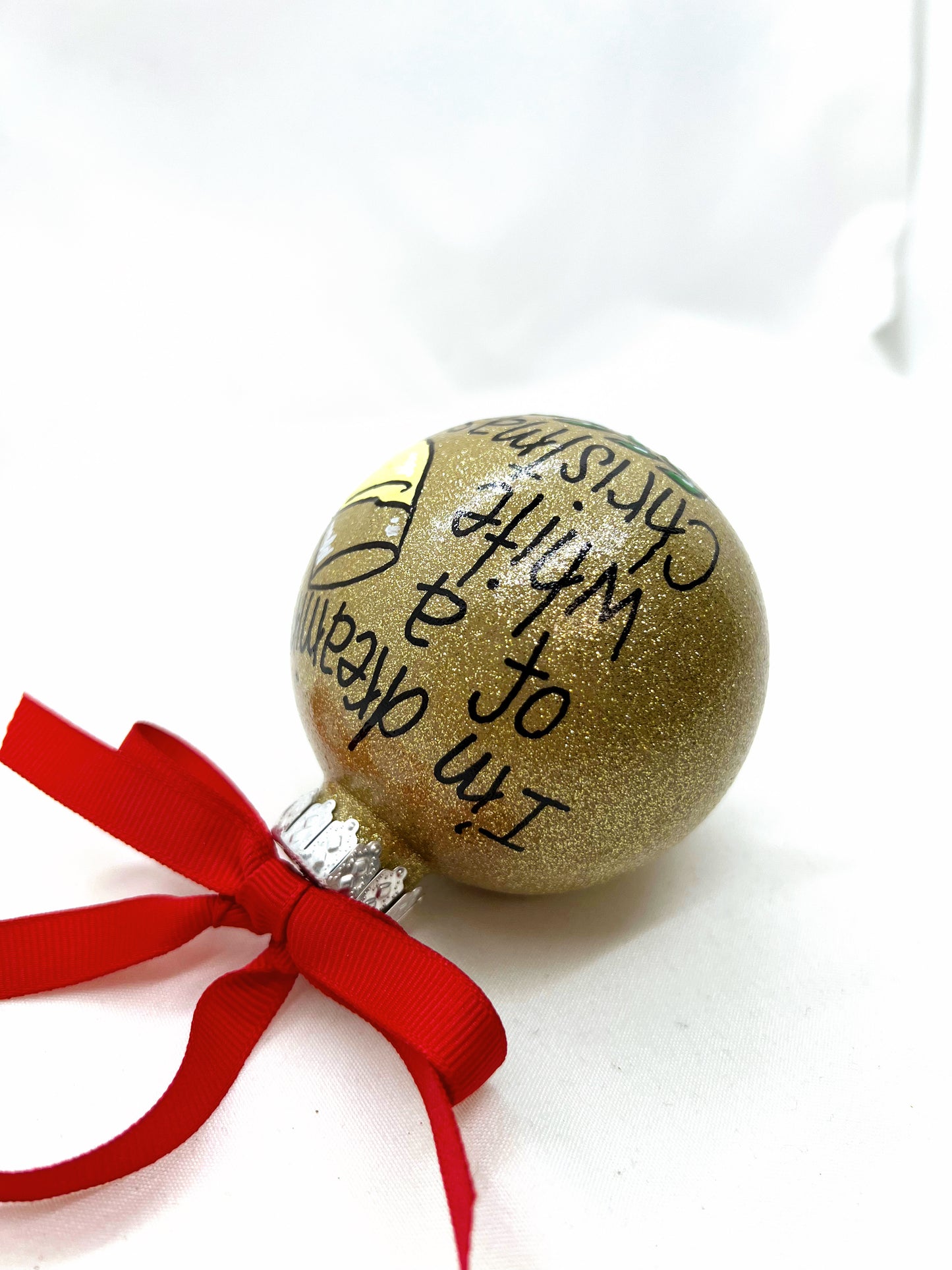 I'm Dreaming of a White Christmas Ornament - White Wine, Christmas Ornament, Holiday Ornament, Wine Glass, Ornament Exchange, Wine Lover - Rhythms of Grace Creative