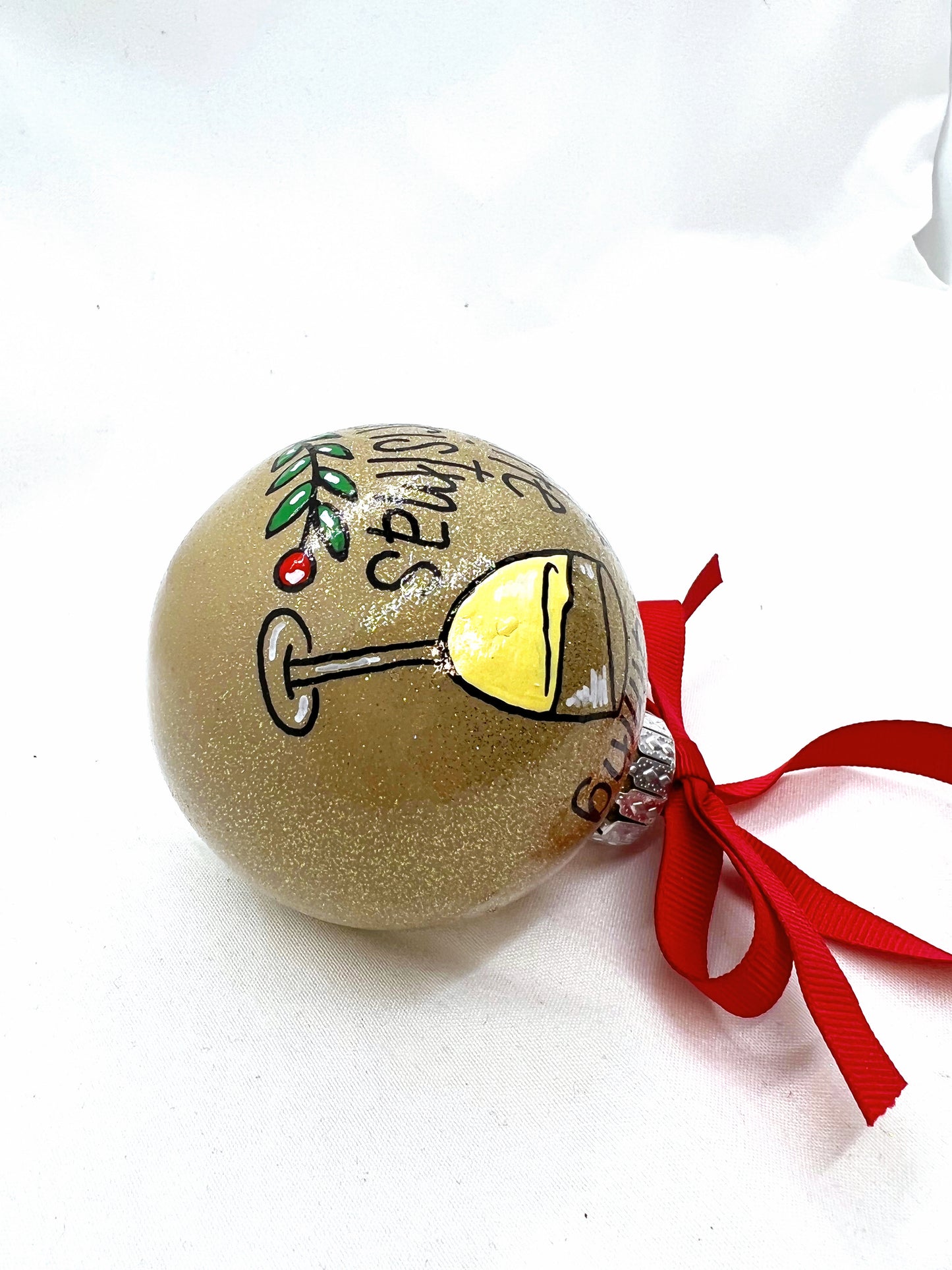 I'm Dreaming of a White Christmas Ornament - White Wine, Christmas Ornament, Holiday Ornament, Wine Glass, Ornament Exchange, Wine Lover - Rhythms of Grace Creative