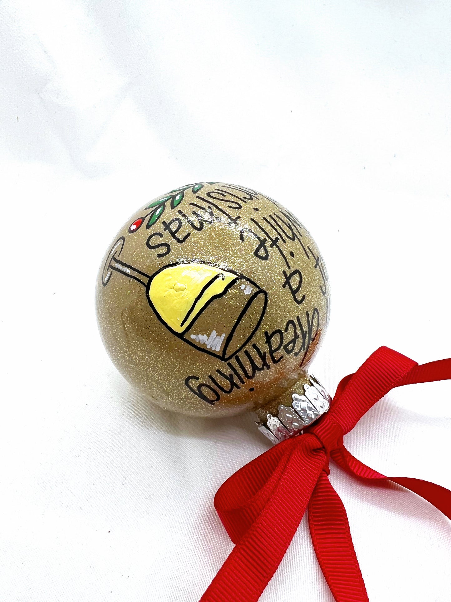 I'm Dreaming of a White Christmas Ornament - White Wine, Christmas Ornament, Holiday Ornament, Wine Glass, Ornament Exchange, Wine Lover - Rhythms of Grace Creative