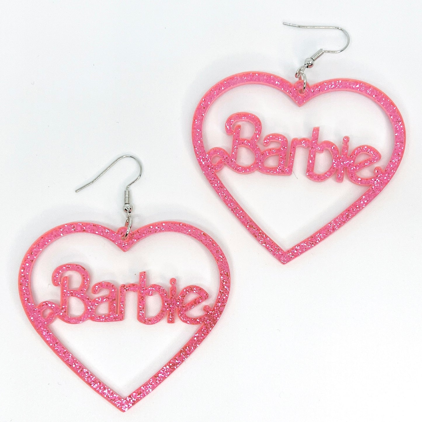 Barbie Earrings - Pink Glitter Earrings