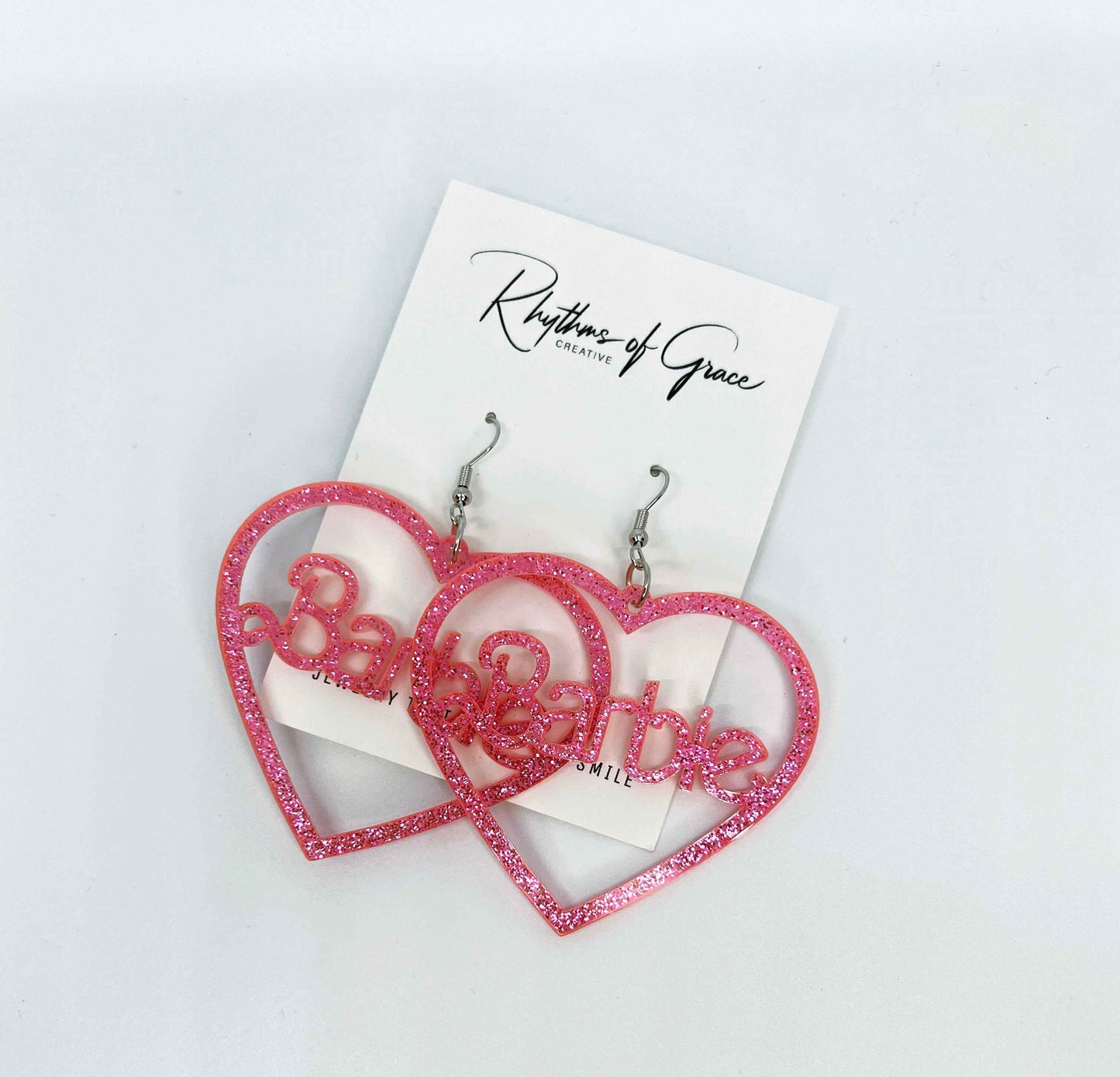 Barbie Earrings - Pink Glitter Earrings