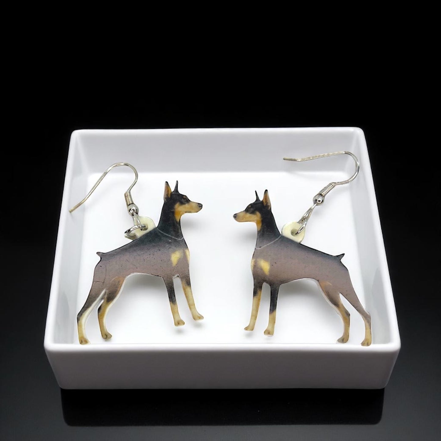 Doberman Delight: Handmade Dog Earrings for the Paw-some Dog Mom!
