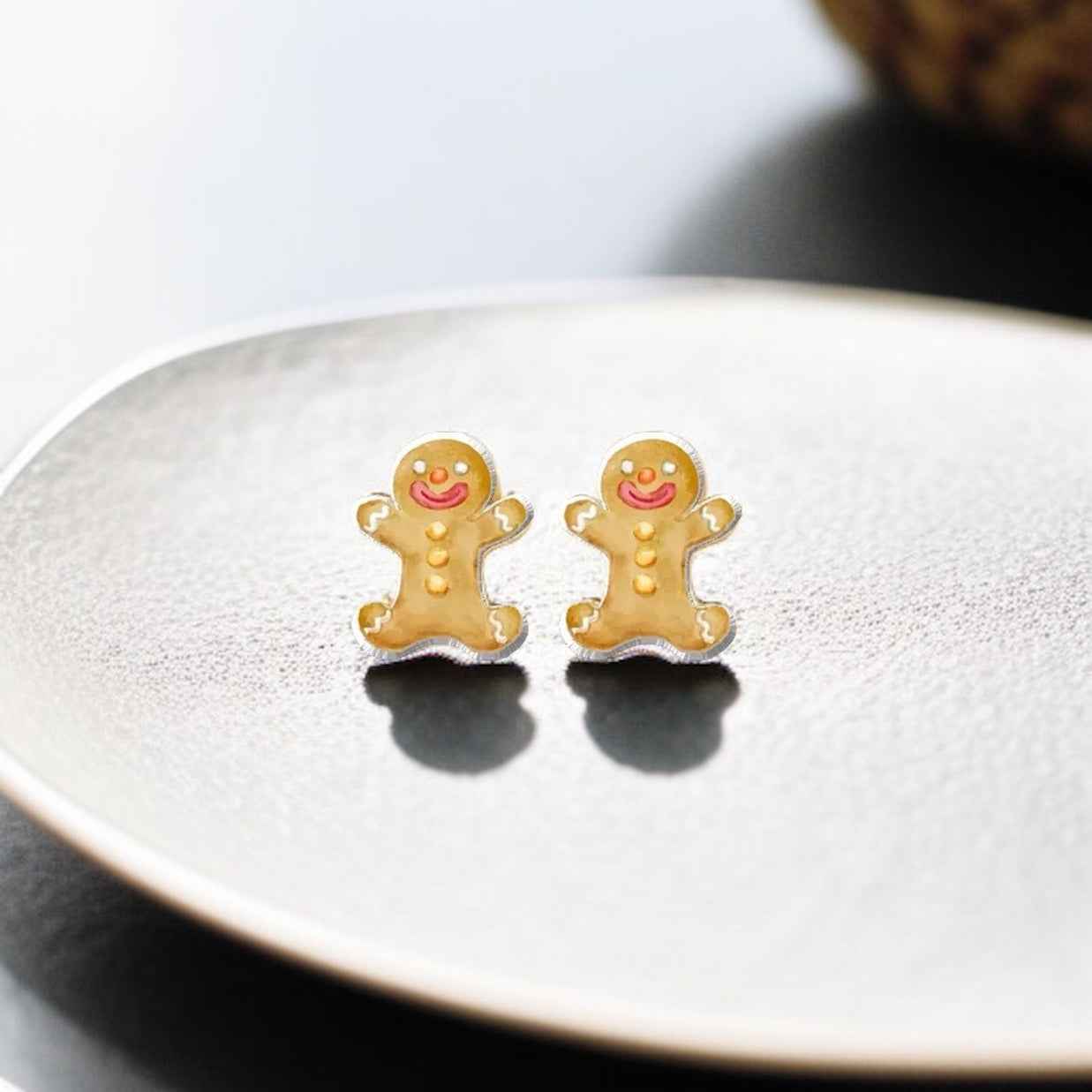 Gingerbread Man Studs - A Sweet Splash of Holiday Cheer! 🎄