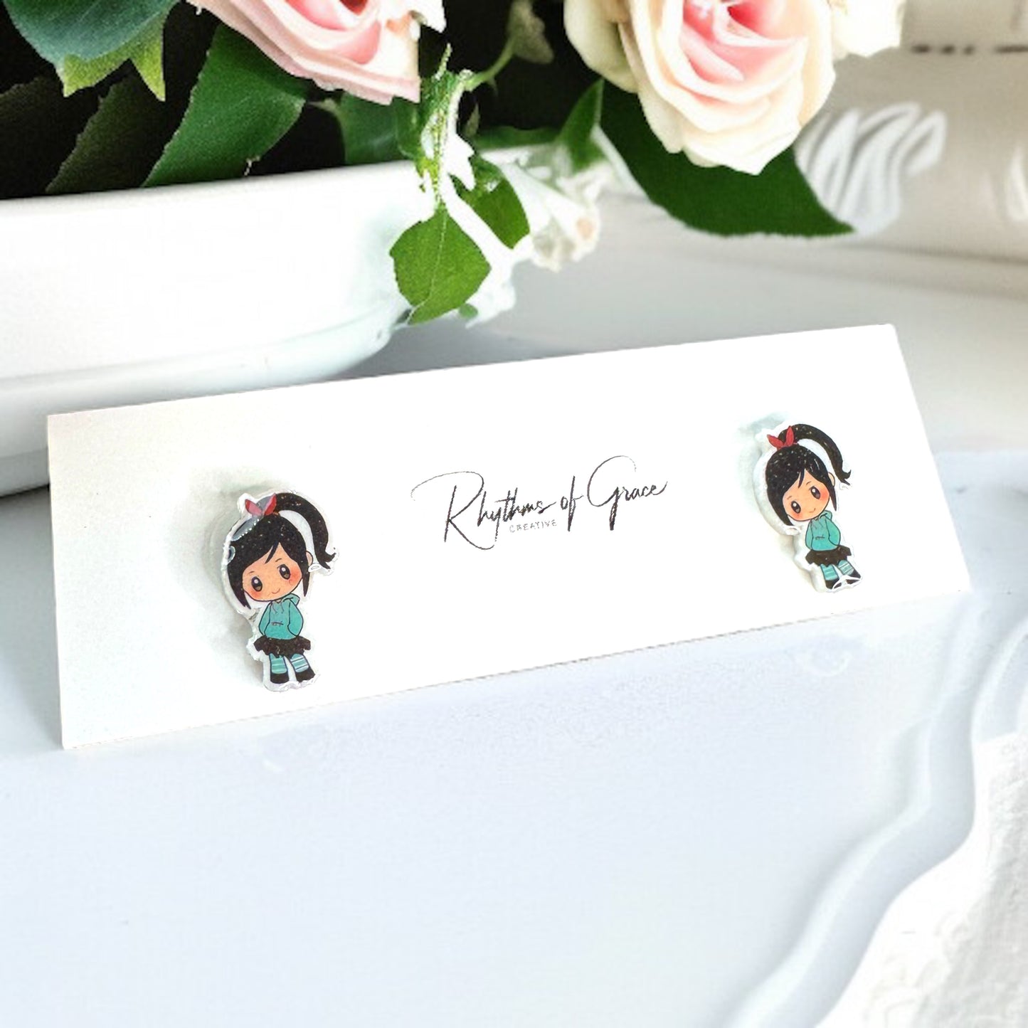 Enchanting Cartoon Princess Stud Earrings - Sparkle Like Royalty! đź‘‘