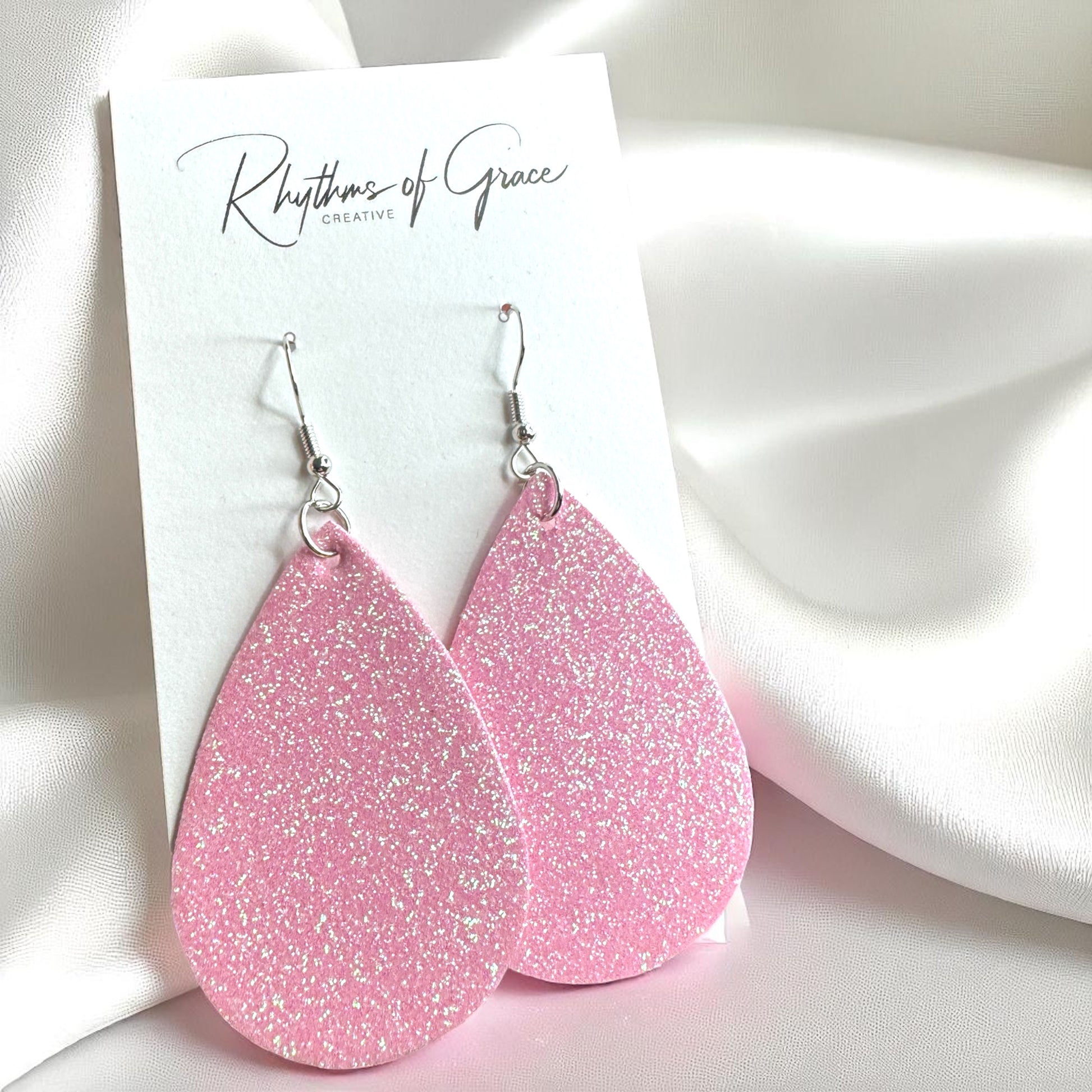 Sparkle & Shine: Glitter Teardrop Dangle Earrings ✨ - Rhythms of Grace Creative