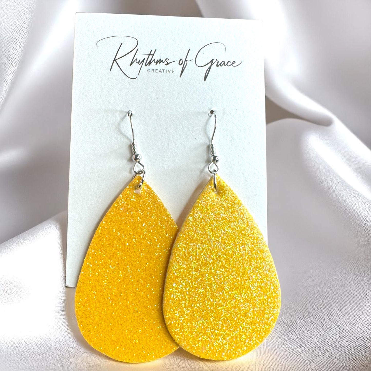 Sparkle & Shine: Glitter Teardrop Dangle Earrings ✨ - Rhythms of Grace Creative