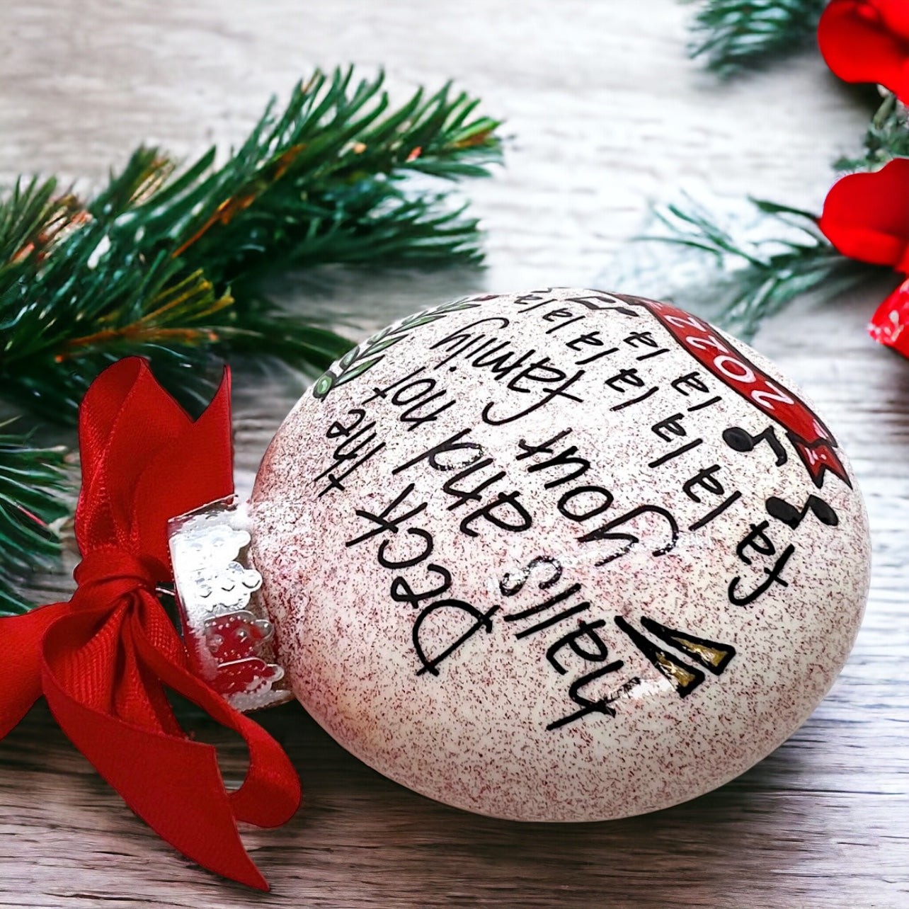 Christmas Ornament: Deck the Halls and Not Your Family – Fa La La La La - Rhythms of Grace Creative