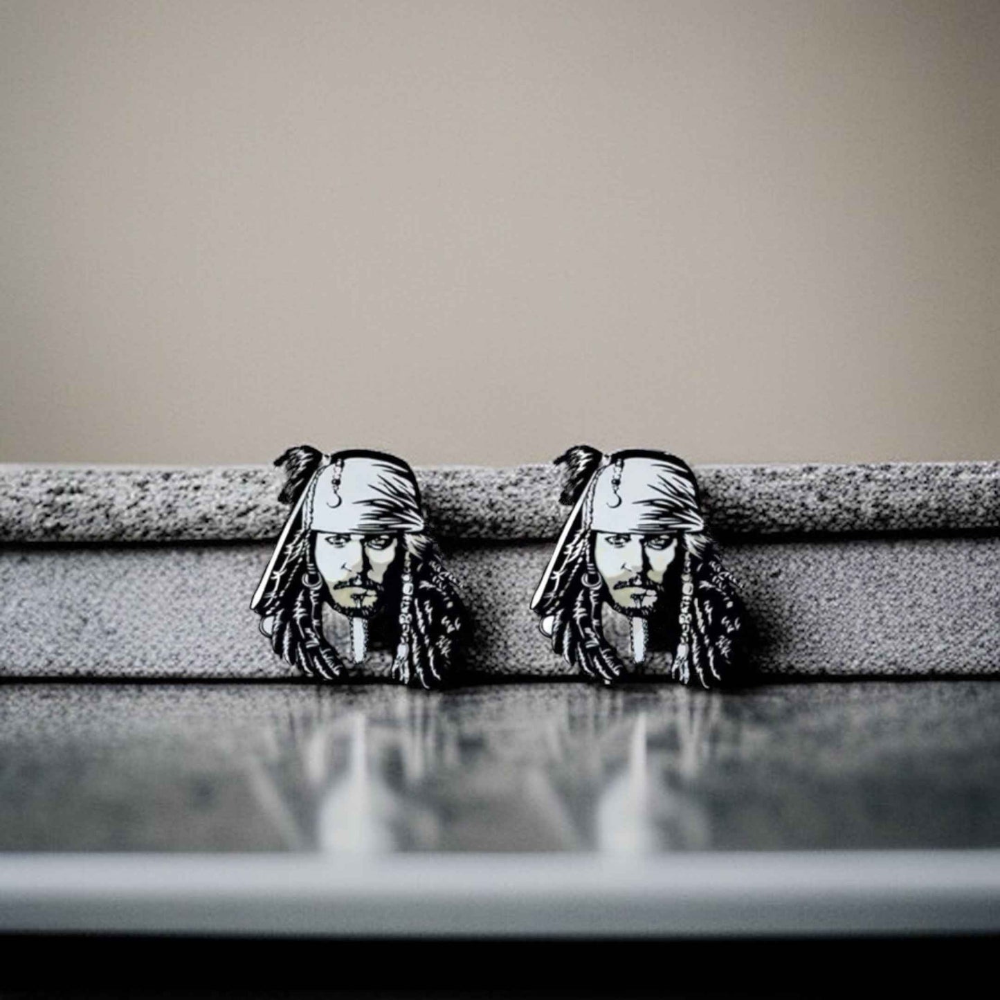 Set Sail in Style: Captain Jack Pirate Stud Earrings – Your Mega Pint Adventure Awaits!