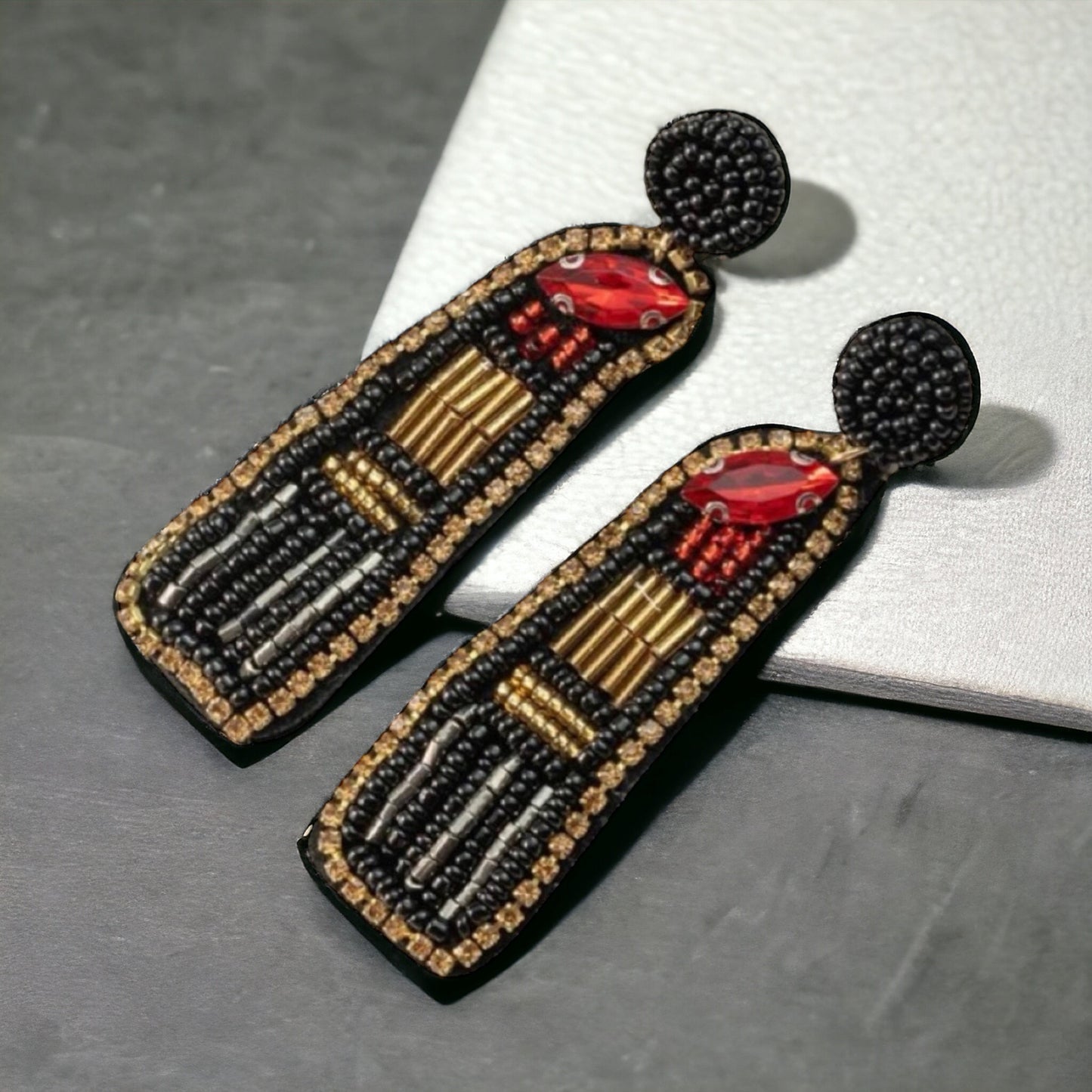 Red Lipstick Earrings - Bold, Beautiful, and Beaded! - Rhythms of Grace Creative