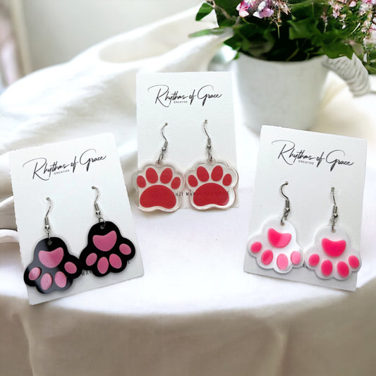 Paw Print Earrings - Dog Earrings, Paw Print, Dog Accessories, Paw Earrings, Veterinarian, Vet Tech, Dog Jewelry, Vet Earrings
