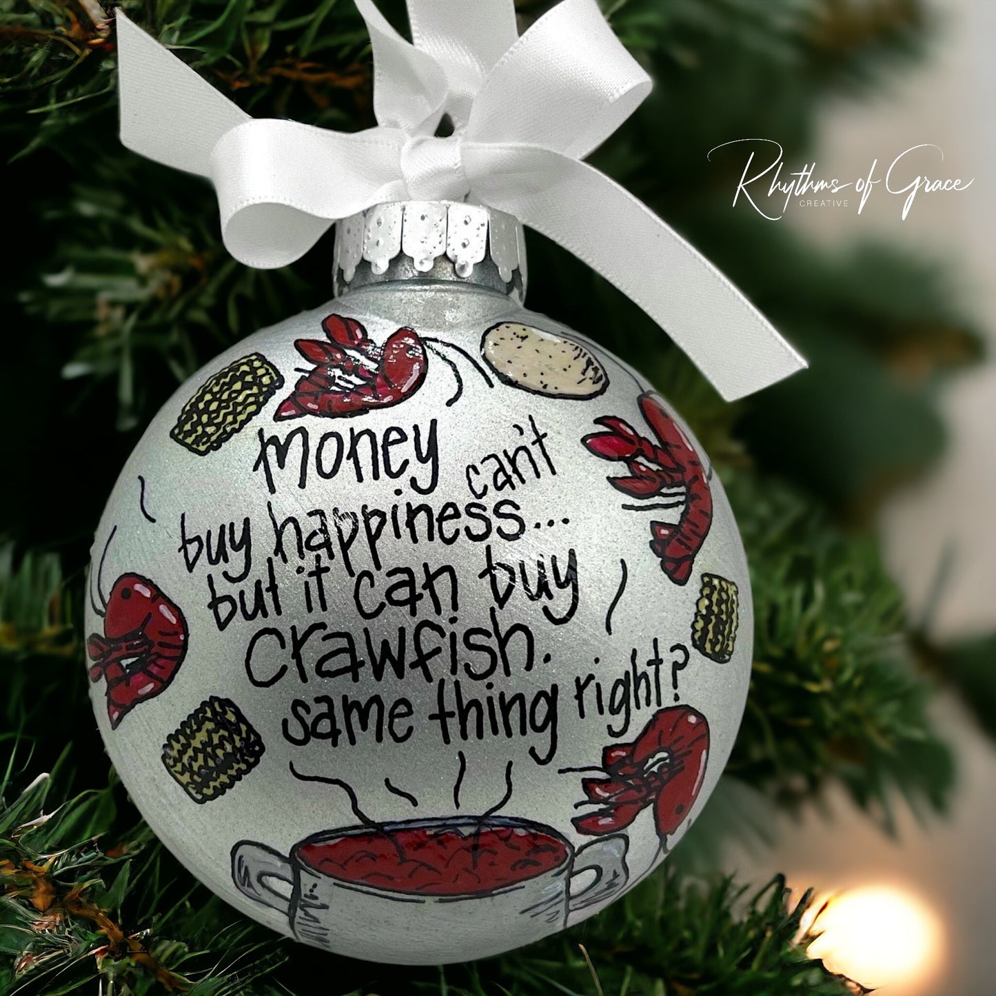 Cajun Christmas Cheer: Crawfish & Happiness Ornament! - Rhythms of Grace Creative