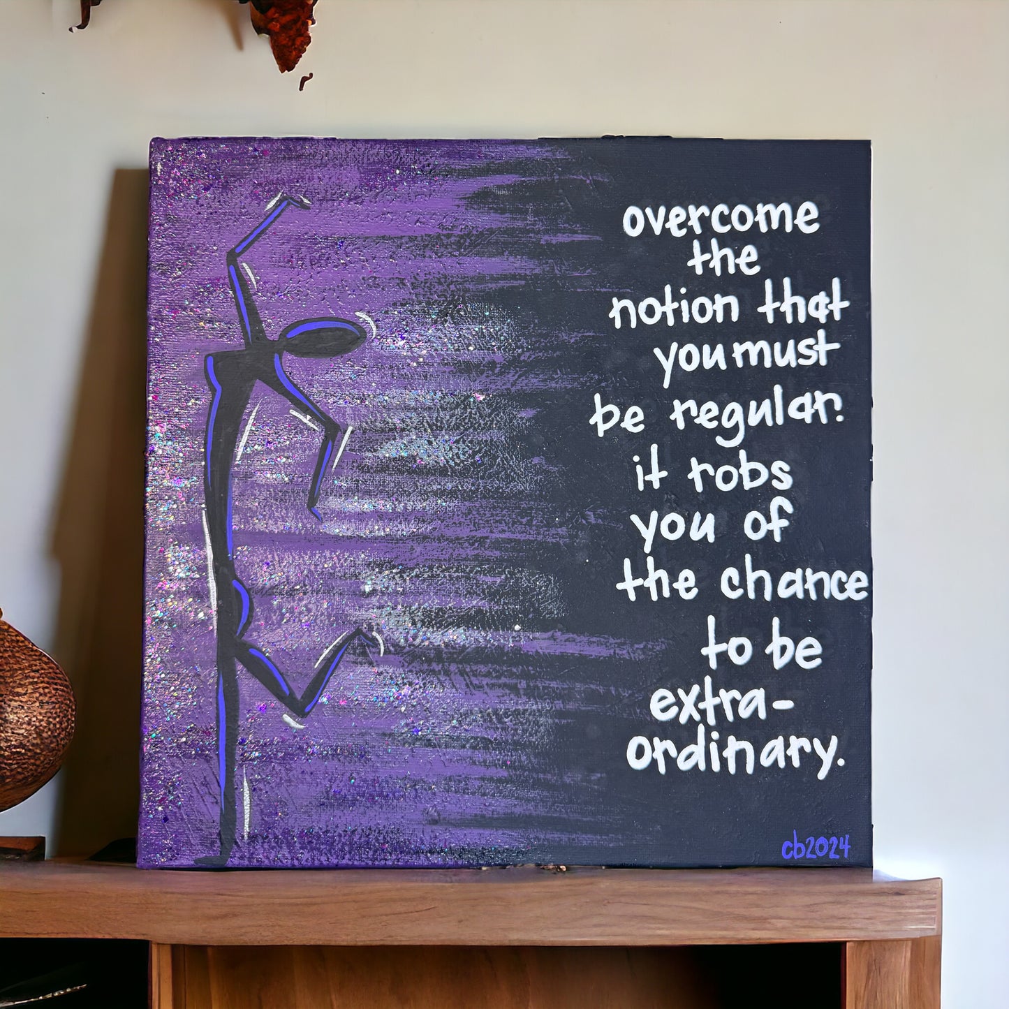 Stunning Original Hand-Painted Textured 1 x 12” Unframed Painting | Signed by Artist, Artwork