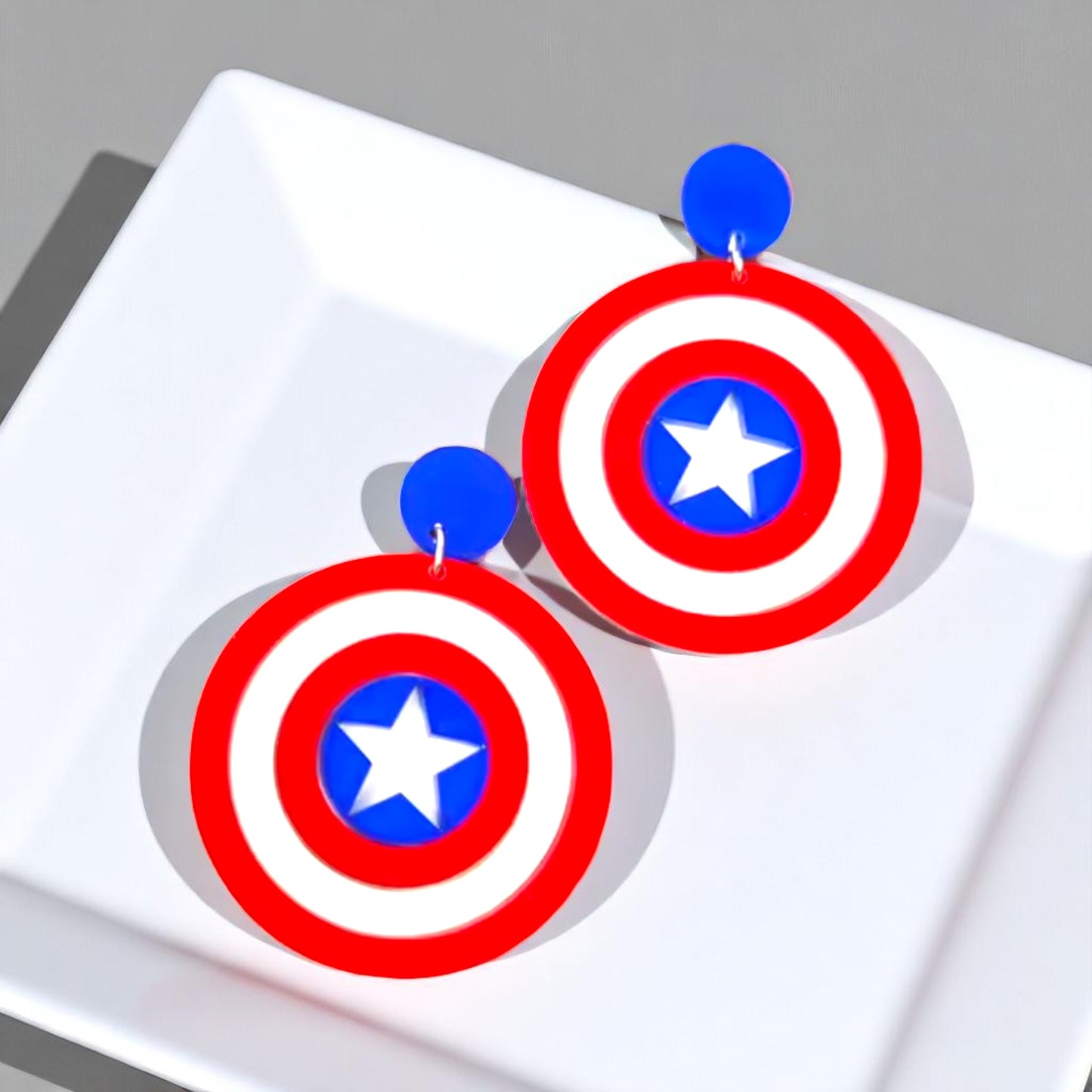 Rock Your Style with Stunning Captain America Shield Dangle Earrings! 🌟