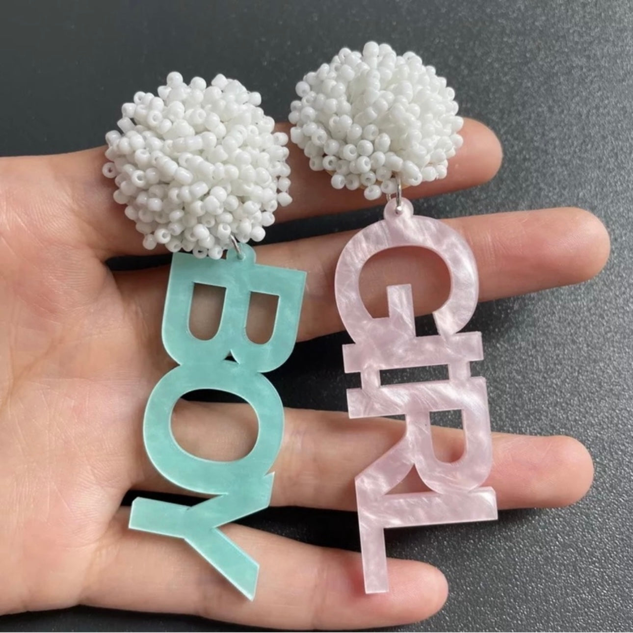 Gender Reveal Dangle Earrings: Share the Surprise in Style