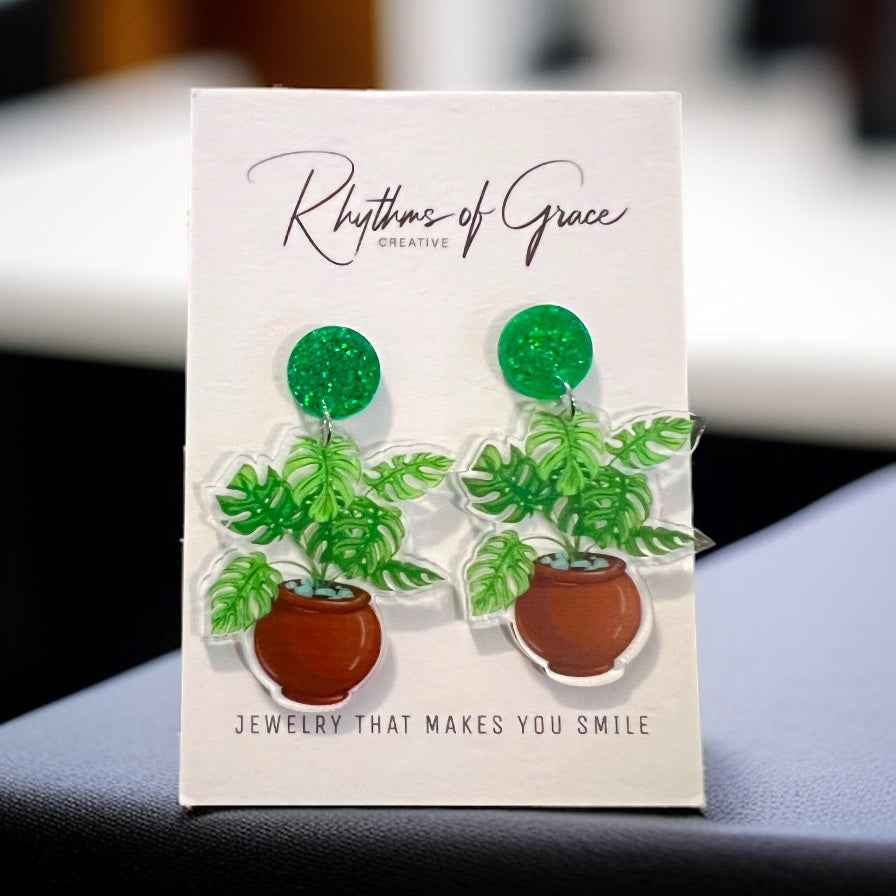 Dangle into Green: Crazy Plant Lady Earrings for the Ultimate Plant Lovers!
